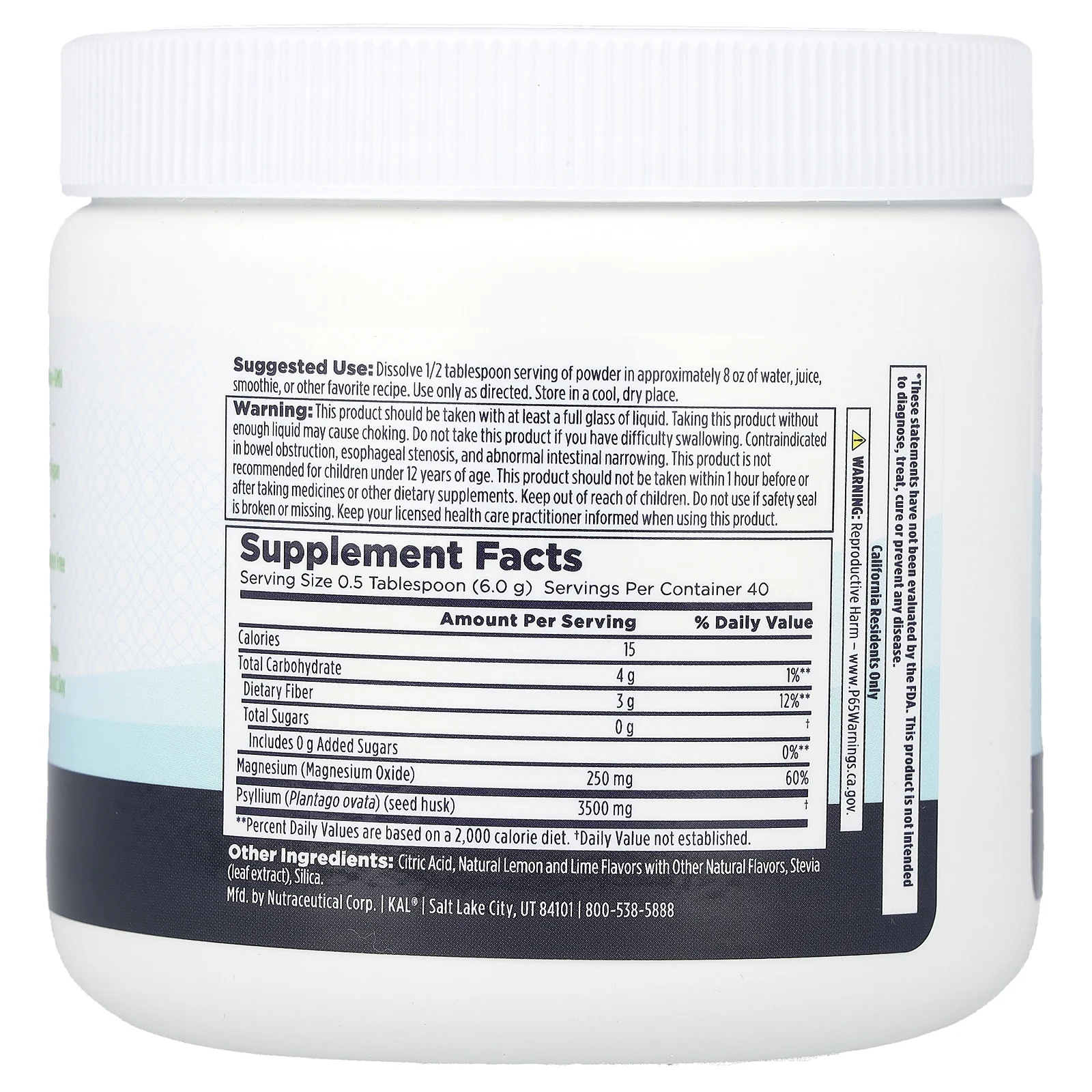 KAL, Cleanout Magnesium Powder, лимон и лайм, 240 г (8,5 унции)