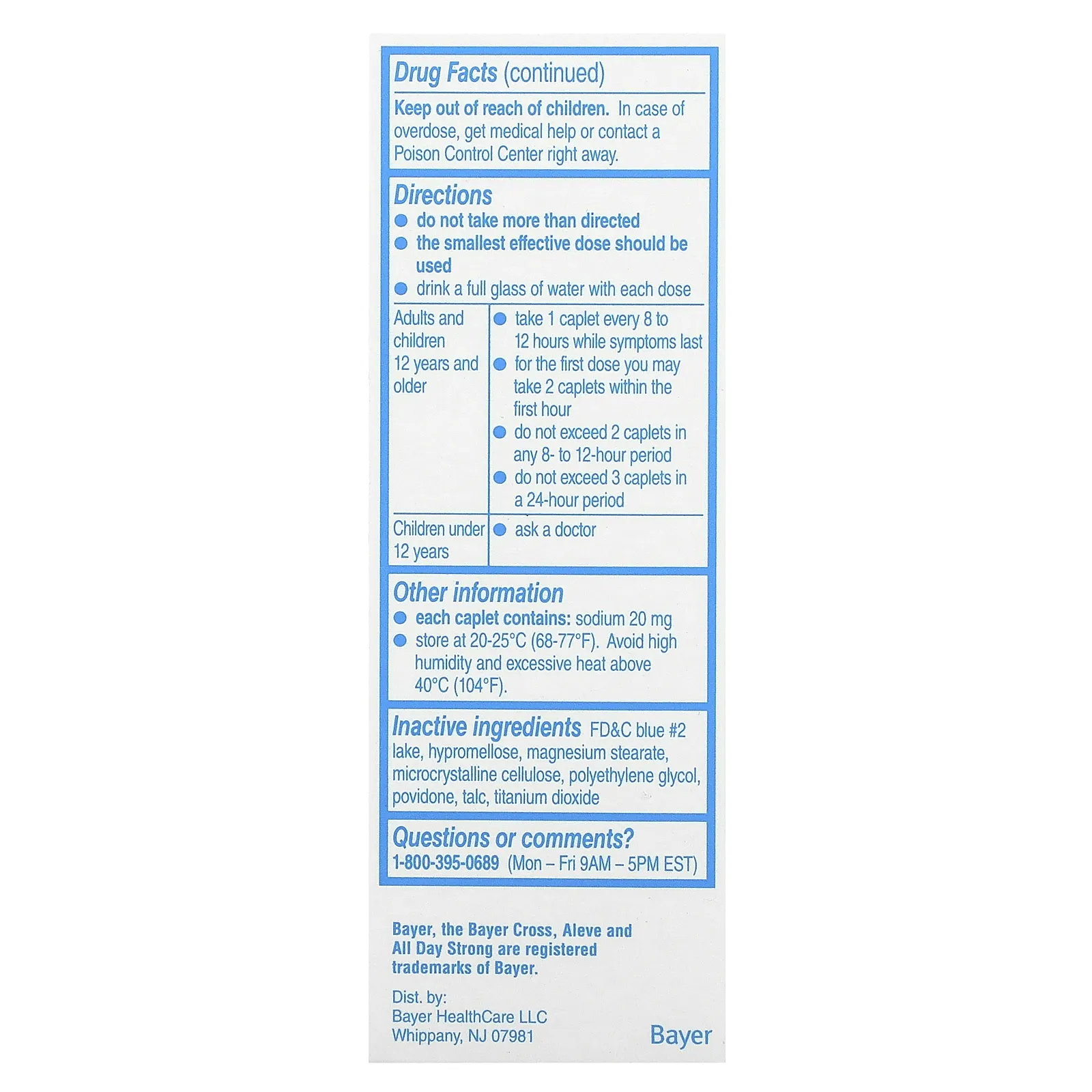 Aleve, обезболивающее и жаростойкое средство, 90 капсул