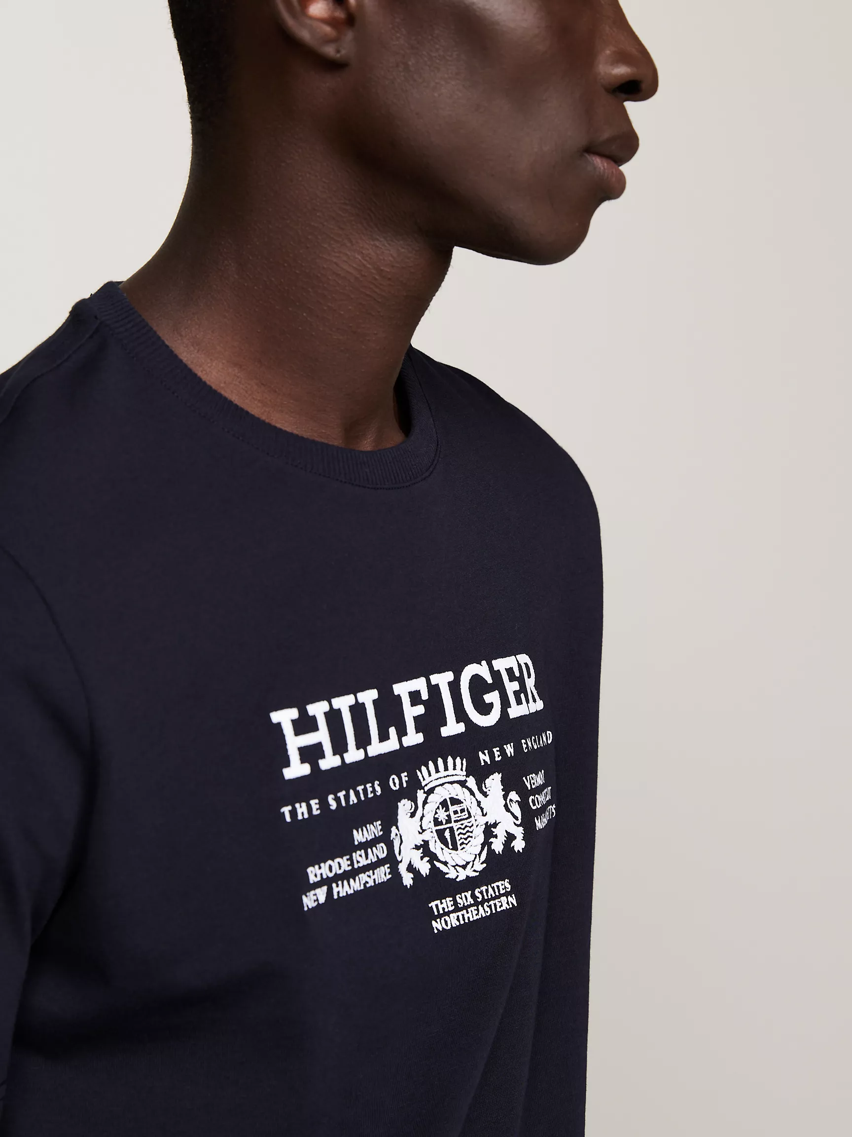 Мужская футболка Tommy Hilfiger, Футболка с вышитым гербом Hilfiger