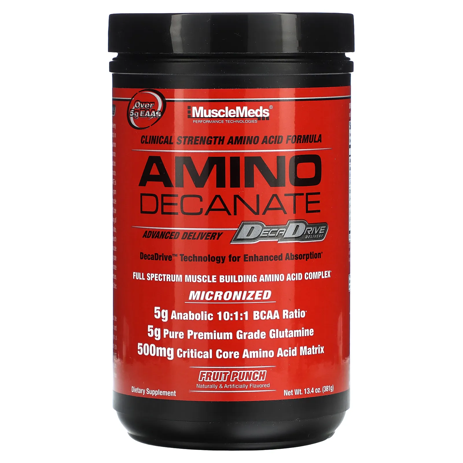 MuscleMeds, АМИНО ДЕКАНАТ, фруктовый пунш, 381 г (13,4 унции)