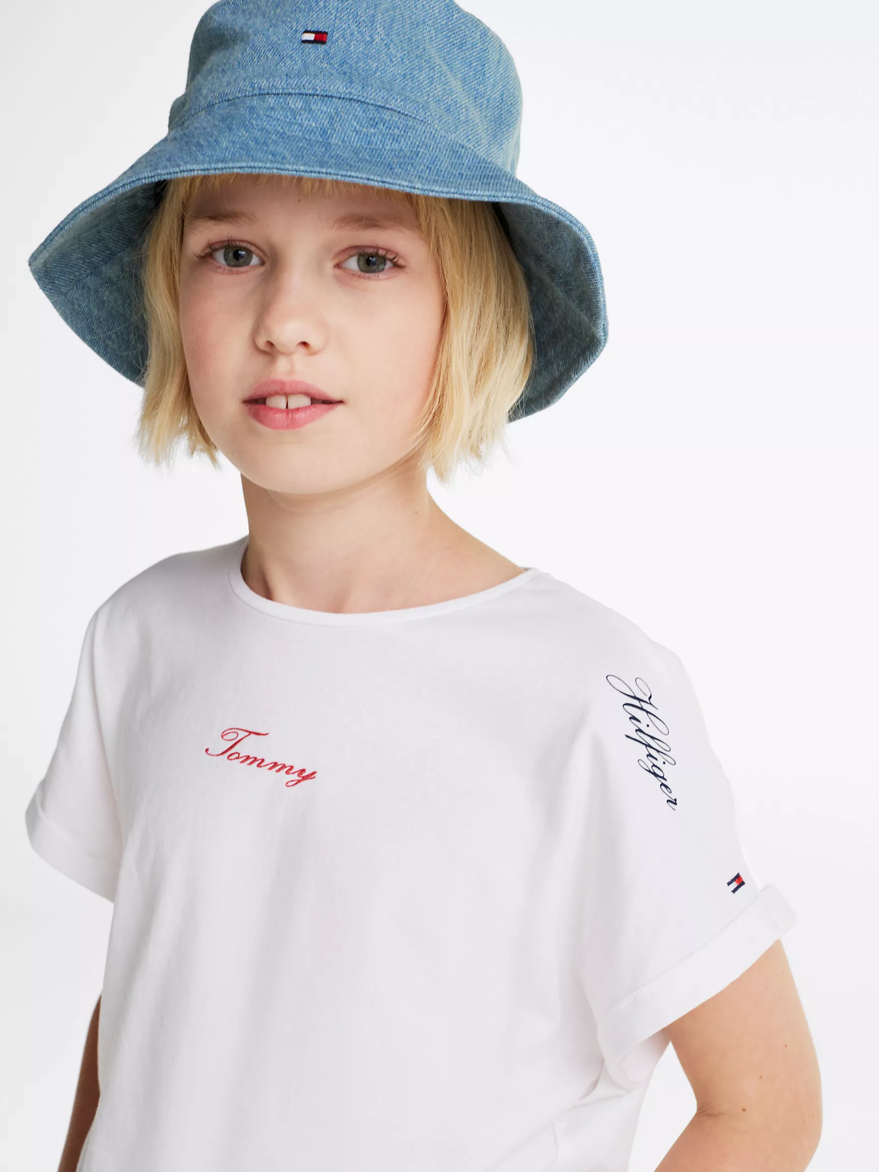 Топ для девочек Tommy Hilfiger, Детская футболка с вышитой звездой и логотипом Tommy