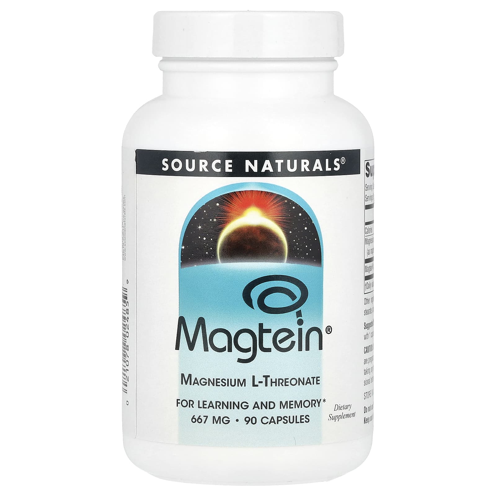Source Naturals, Magtein, L-треонат магния, 667 мг, 90 капсул