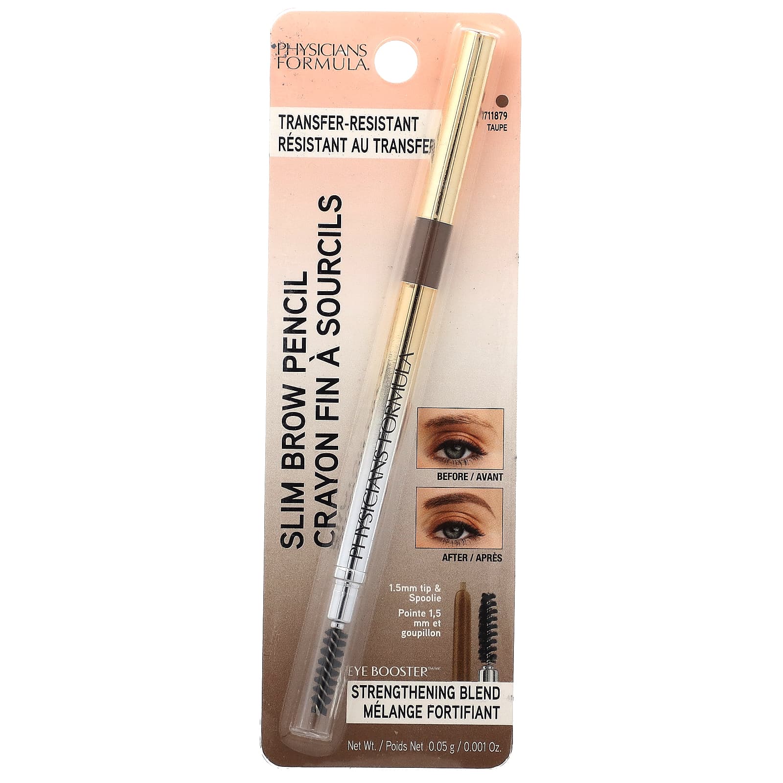 Physicians Formula, Eye Booster, тонкий карандаш для бровей, серо-коричневый, 1 шт., 0,05 г (0,001 унции)