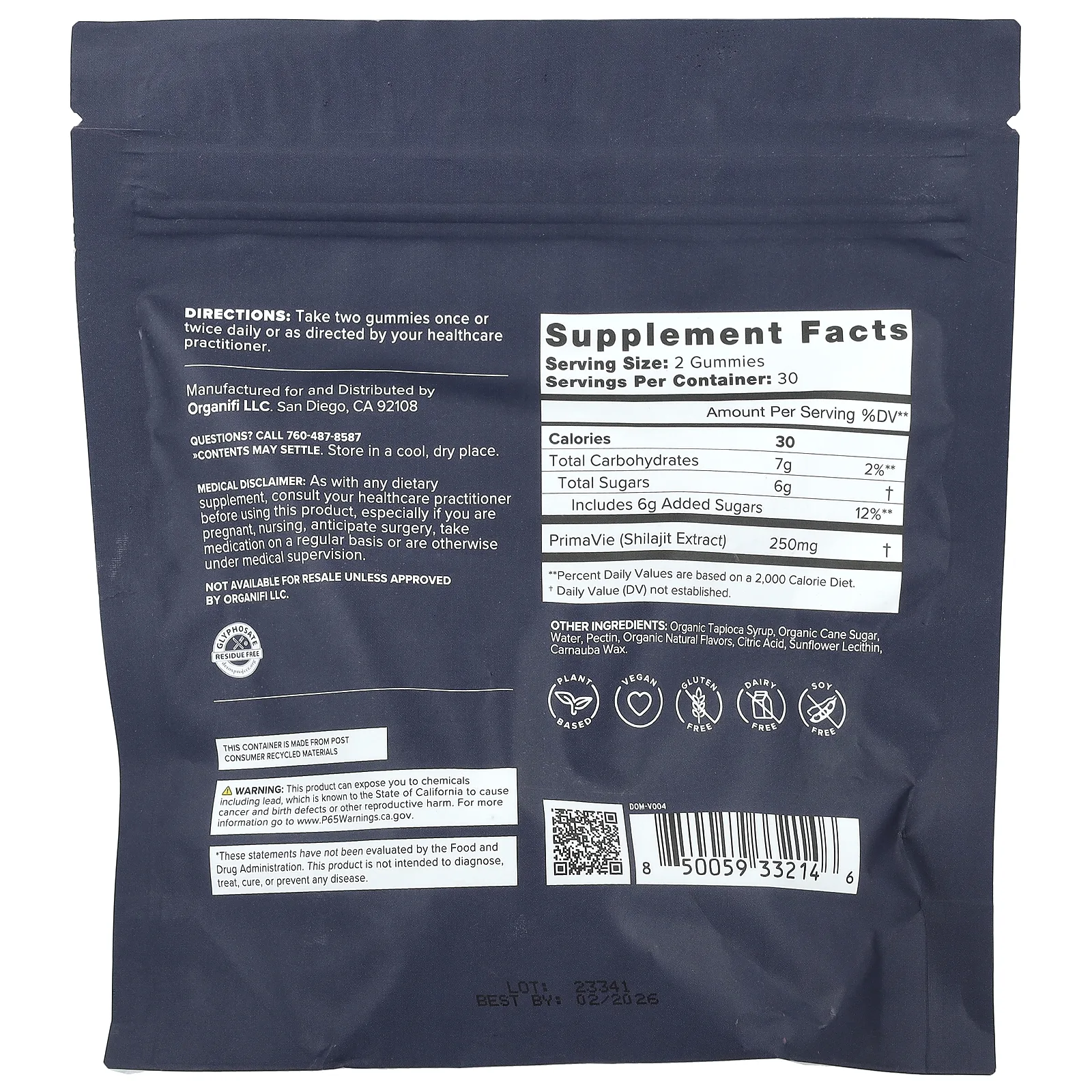 Organifi, Жевательные мармеладки с мумие, ваниль и корица, 60 жевательных таблеток