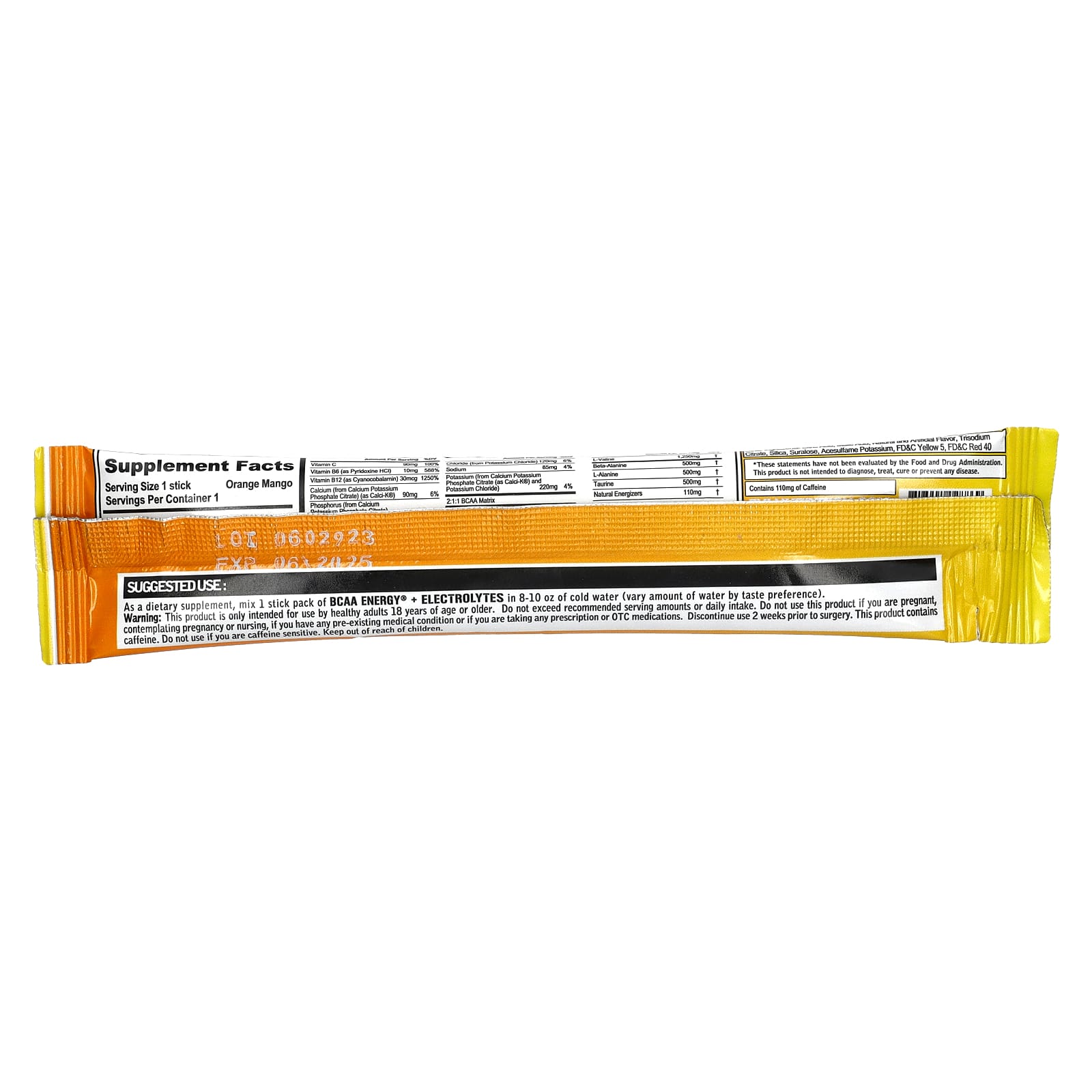EVLution Nutrition, BCAA Energy Plus, электролиты с апельсином и манго, 9,4 г (0,33 унции)