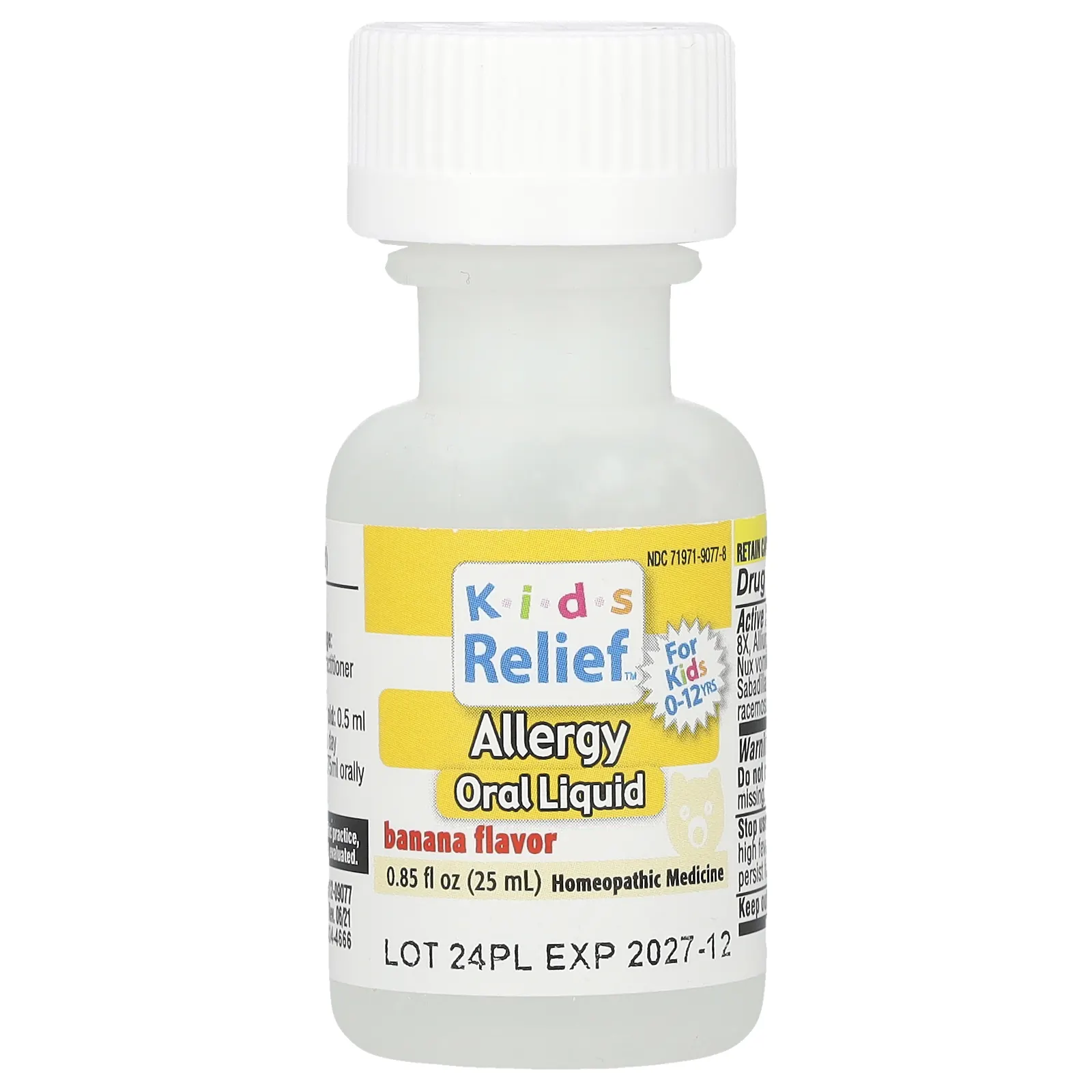 Homeolab USA, Kids Relief®, жидкость для перорального применения от аллергии, 0–12 лет, банан, 25 мл (0,85 жидк. Унции)