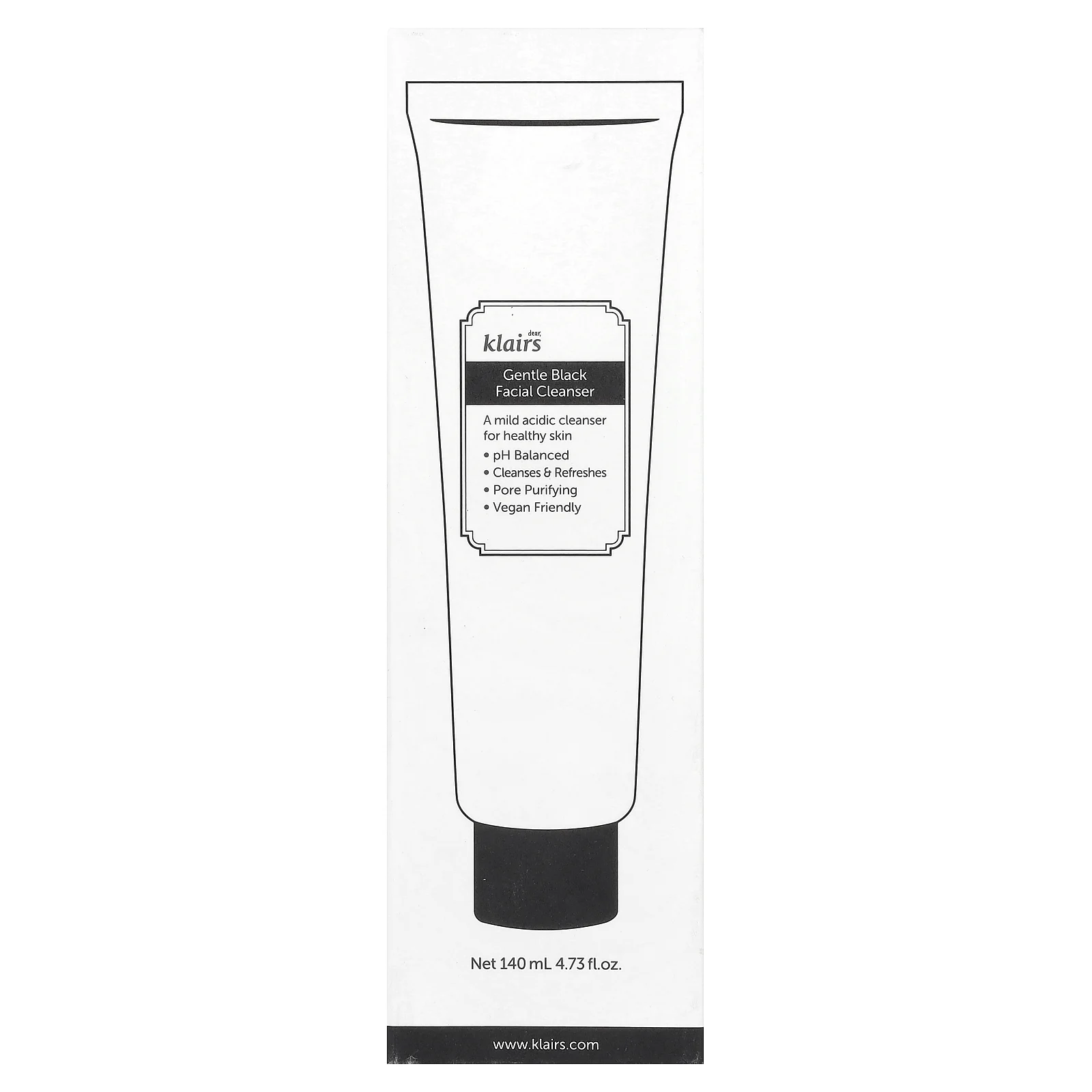 Dear, Klairs, Нежное очищающее средство для черного лица, 140 мл (4,73 жидк. Унции)