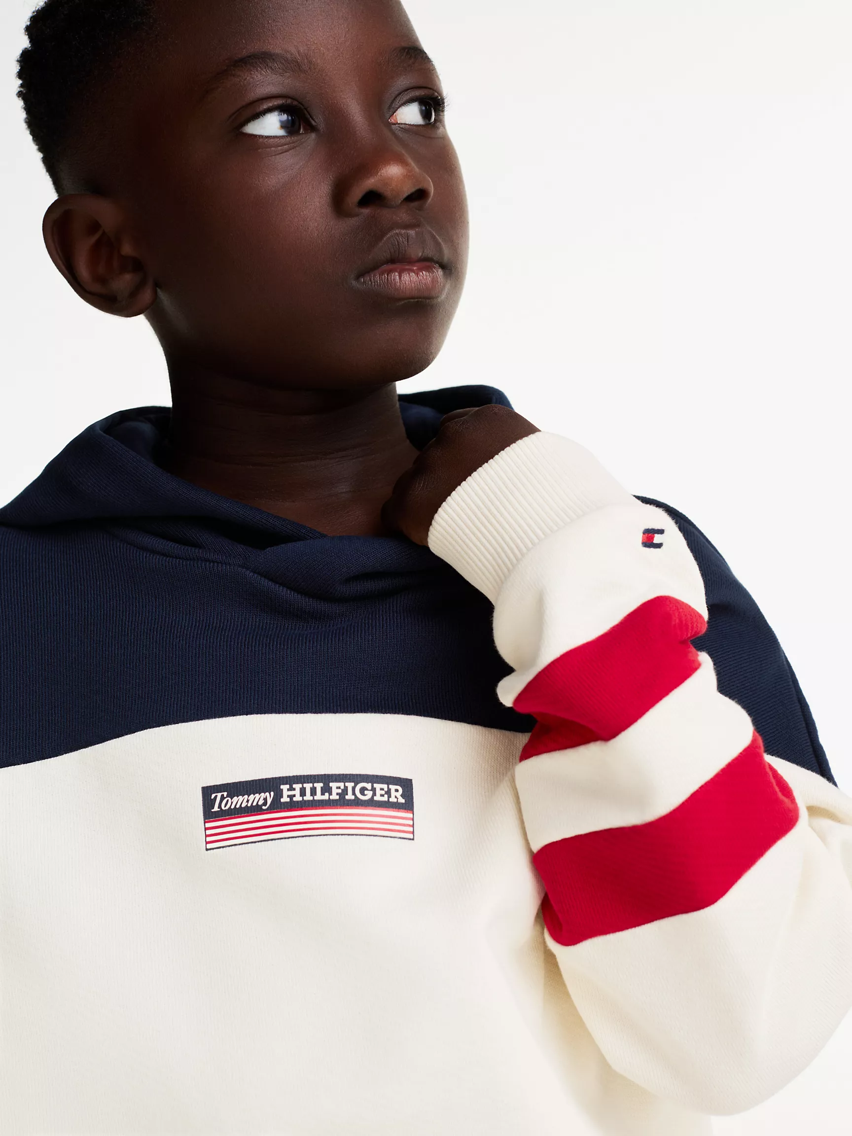 Худи для мальчика Tommy Hilfiger, Детское худи в полоску с монограммным логотипом