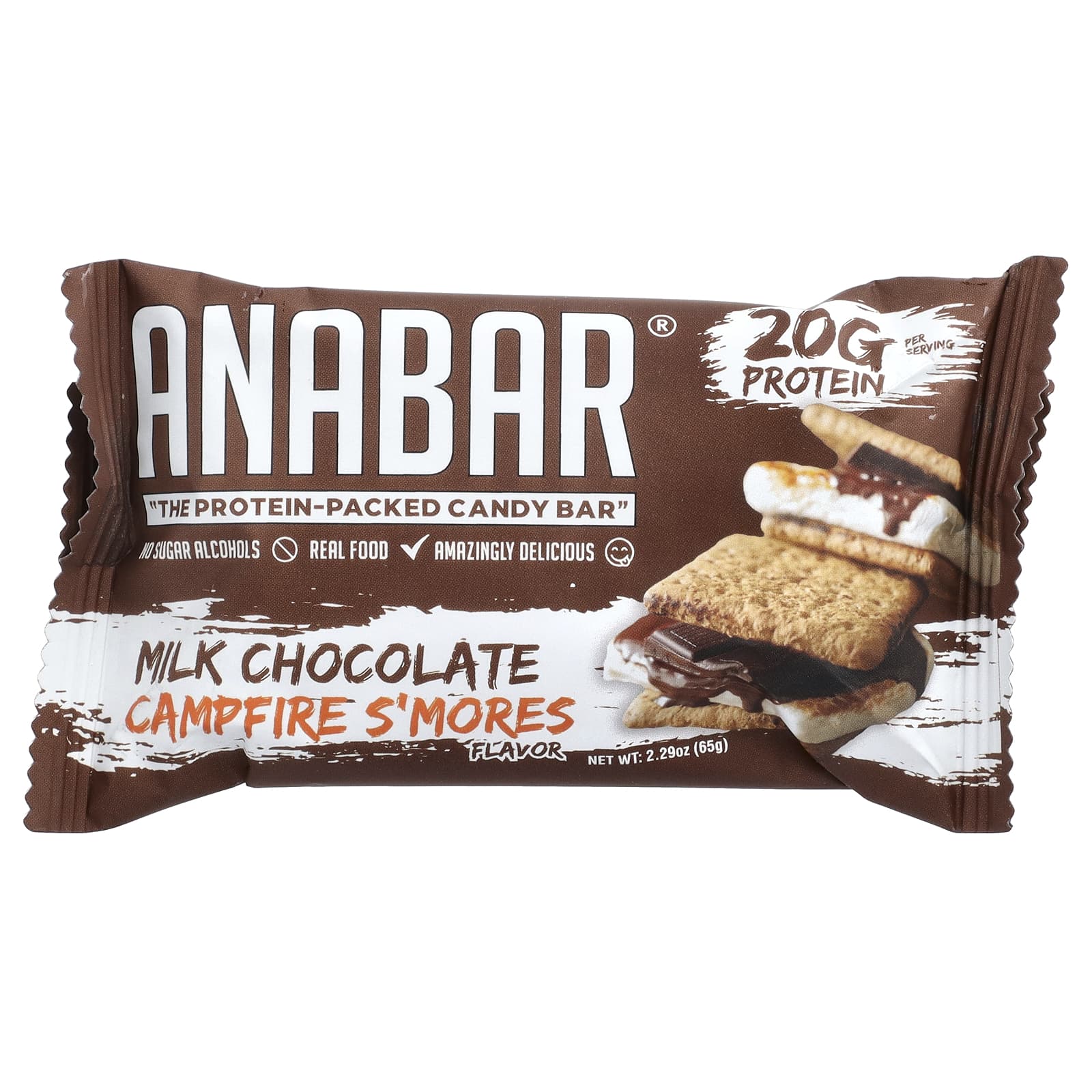 The Anabar, The Protein-Packed Candy Bar, Campfire S'Mores, молочный шоколад, 12 батончиков, 65 г (2,29 унции)