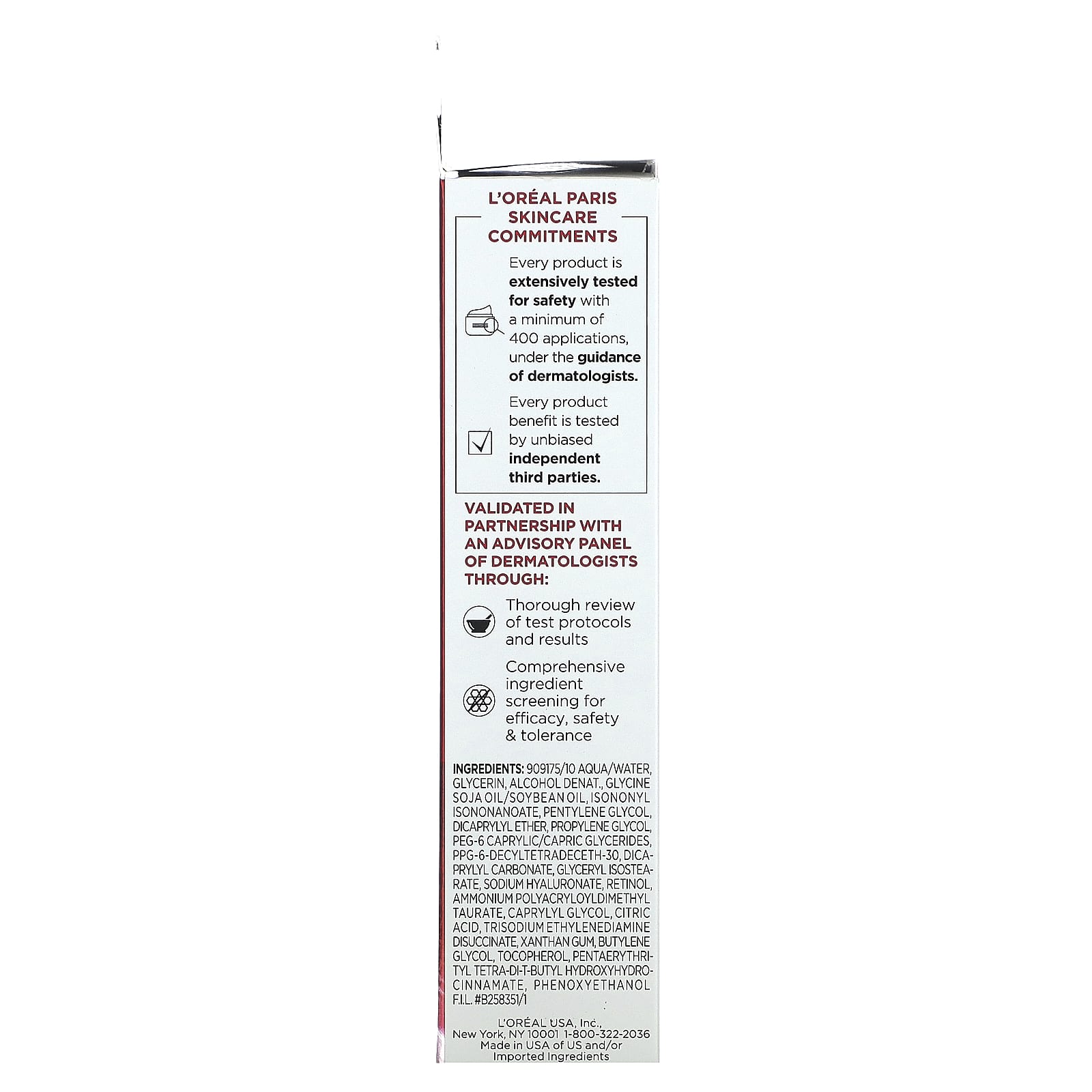 L'Oréal, Revitalift Derm Intensives, ночная сыворотка с чистым ретинолом, без отдушек, 30 мл (1 жидк. Унция)