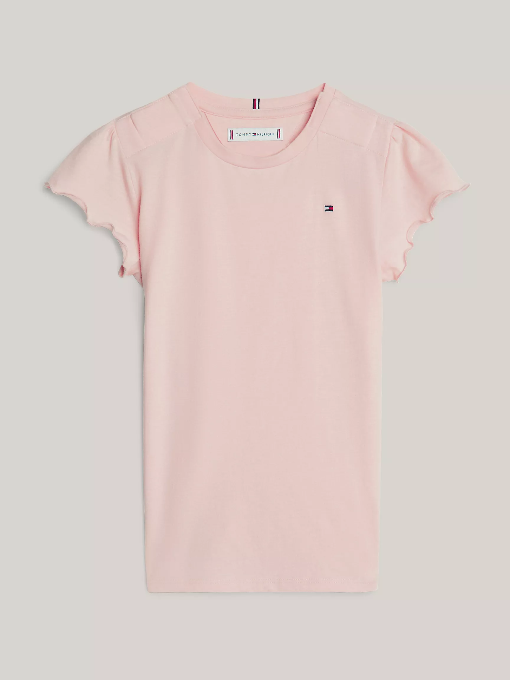 Топ для девочек Tommy Hilfiger, Детская приталенная футболка с рукавами-воланами