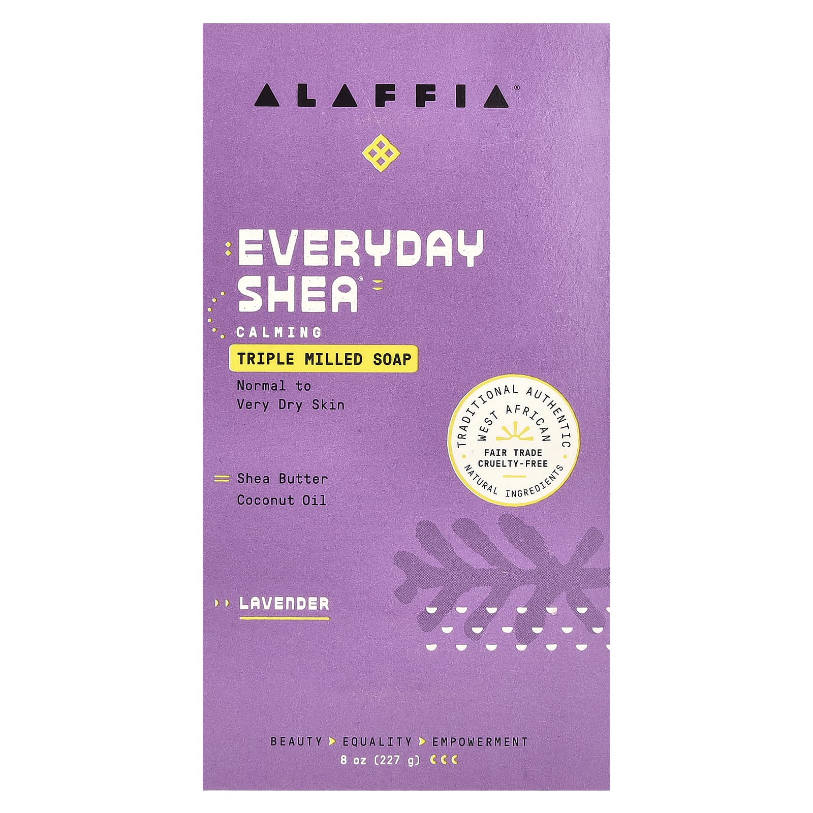 Alaffia, Everyday Shea, мыло тройного помола, лаванда, 227 г (8 унций)