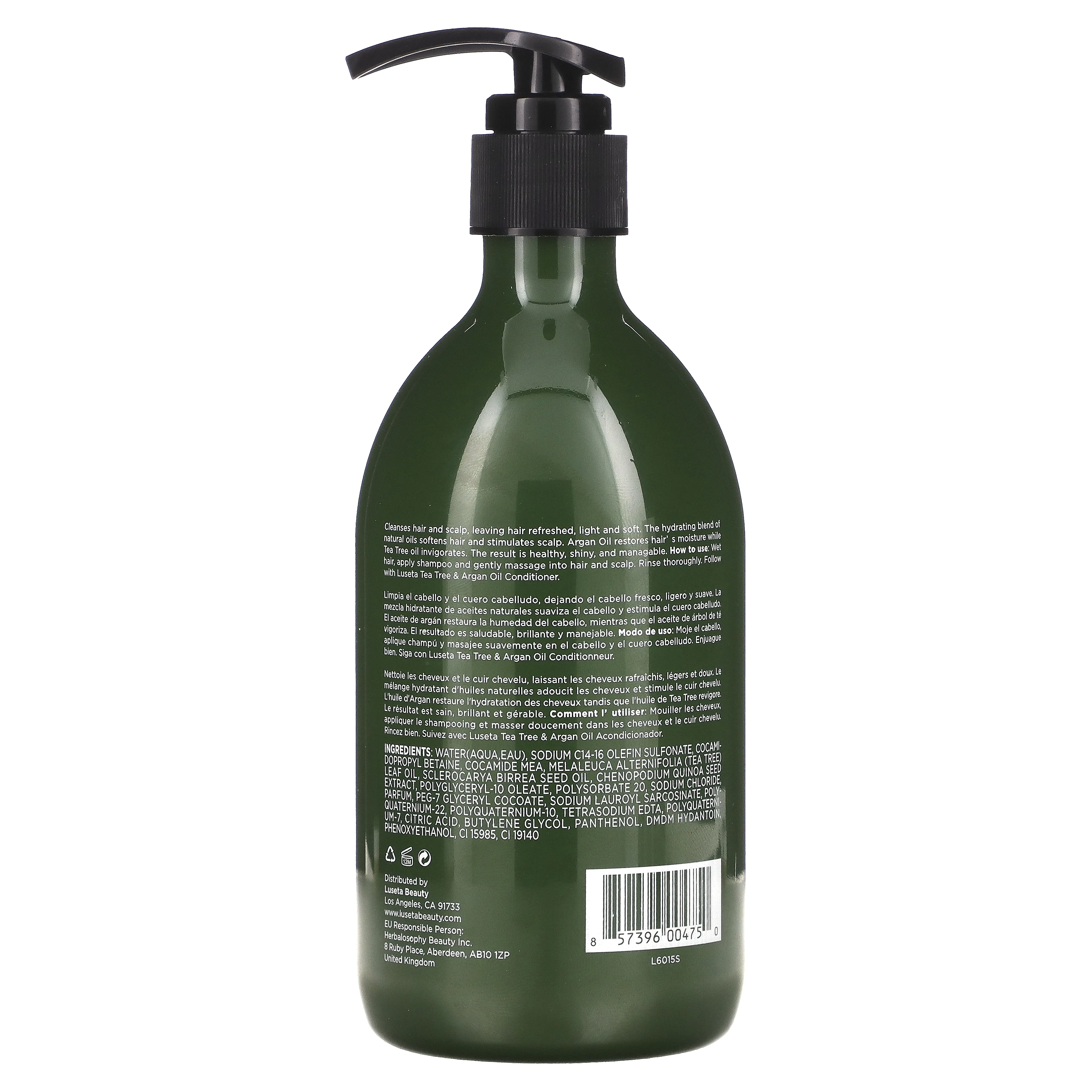 Luseta Beauty, шампунь с маслом чайного дерева и арганы, 500 мл (16,9 жидк. унции)