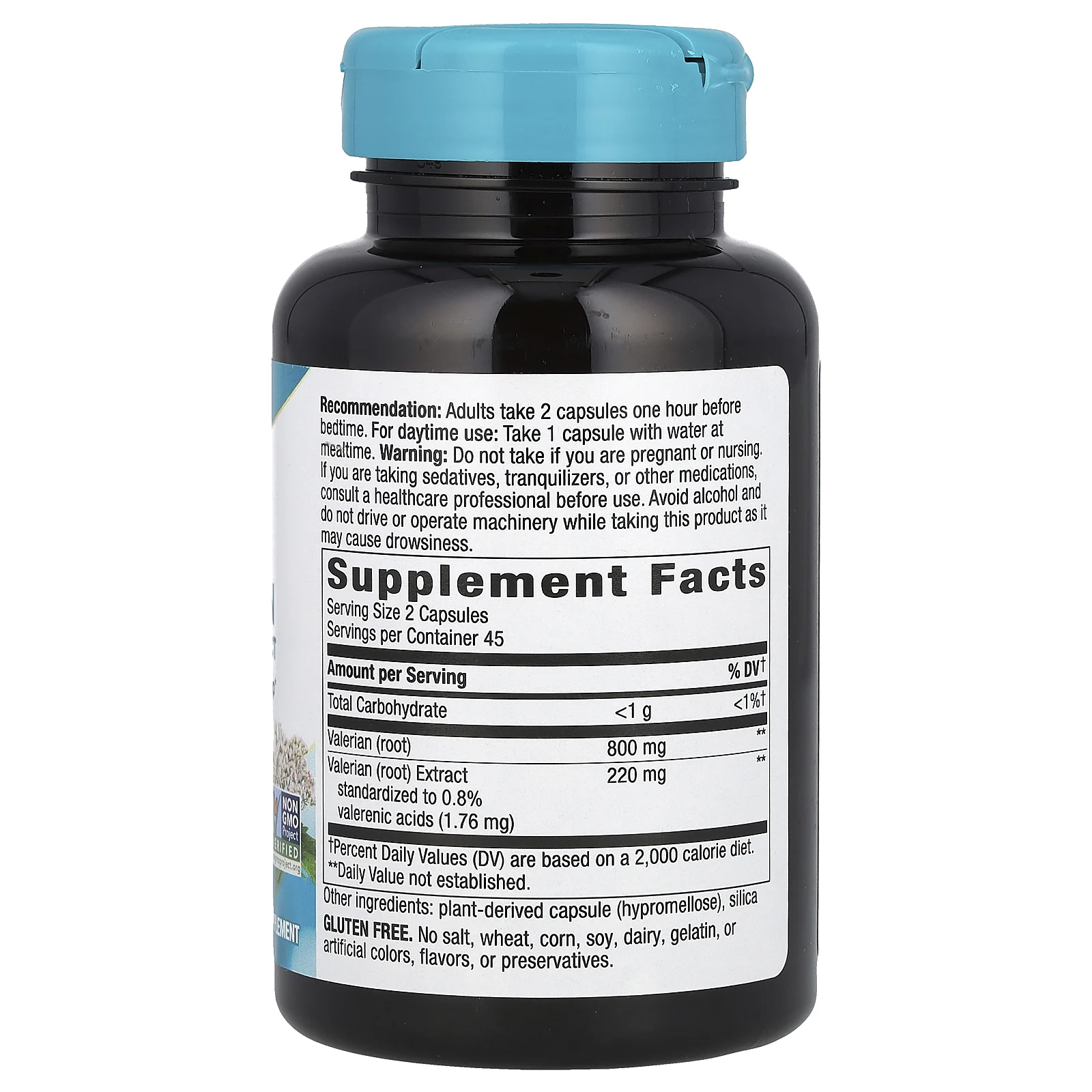 Nature's Way, валериана, 220 мг, 90 веганских капсул (110 мг в 1 капсуле)