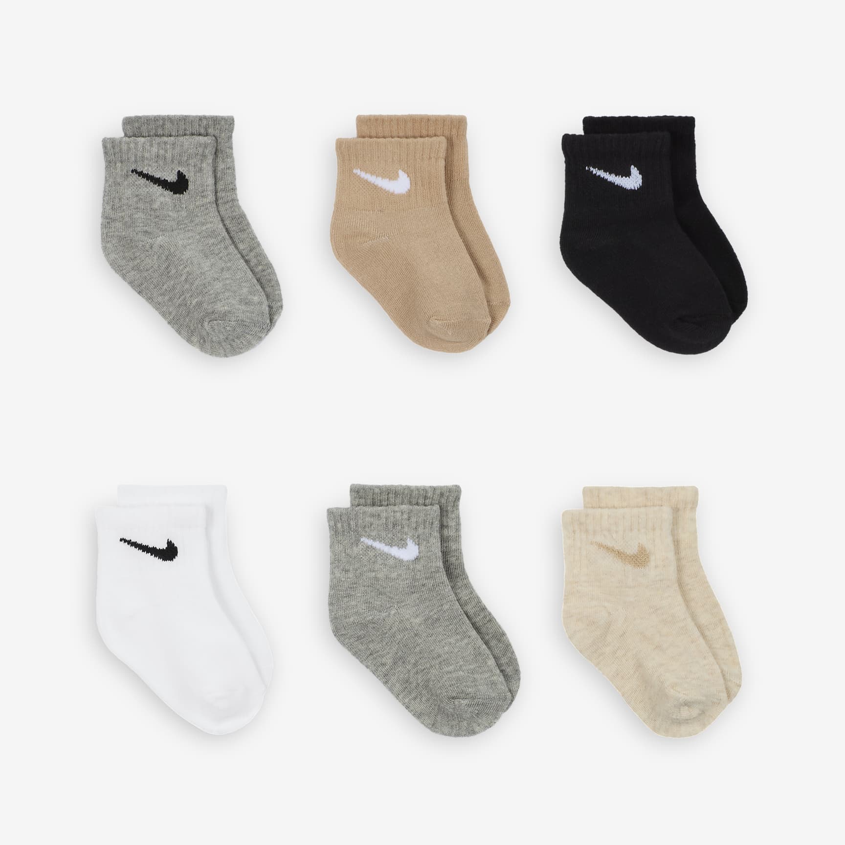 Nike Swoosh Baby/Toddler Ankle Socks (6 Pairs)