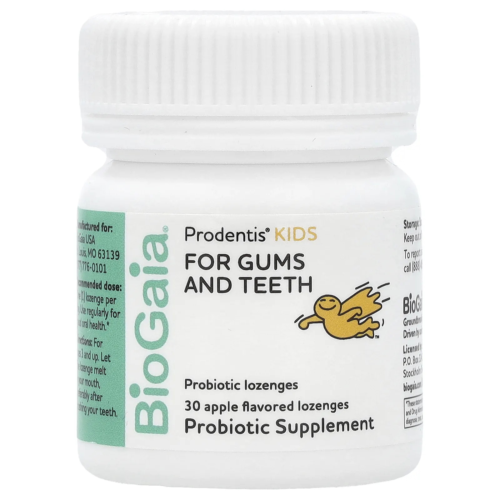 BioGaia, Prodentis Kids, леденцы с пробиотиками, яблоко, 30 леденцов