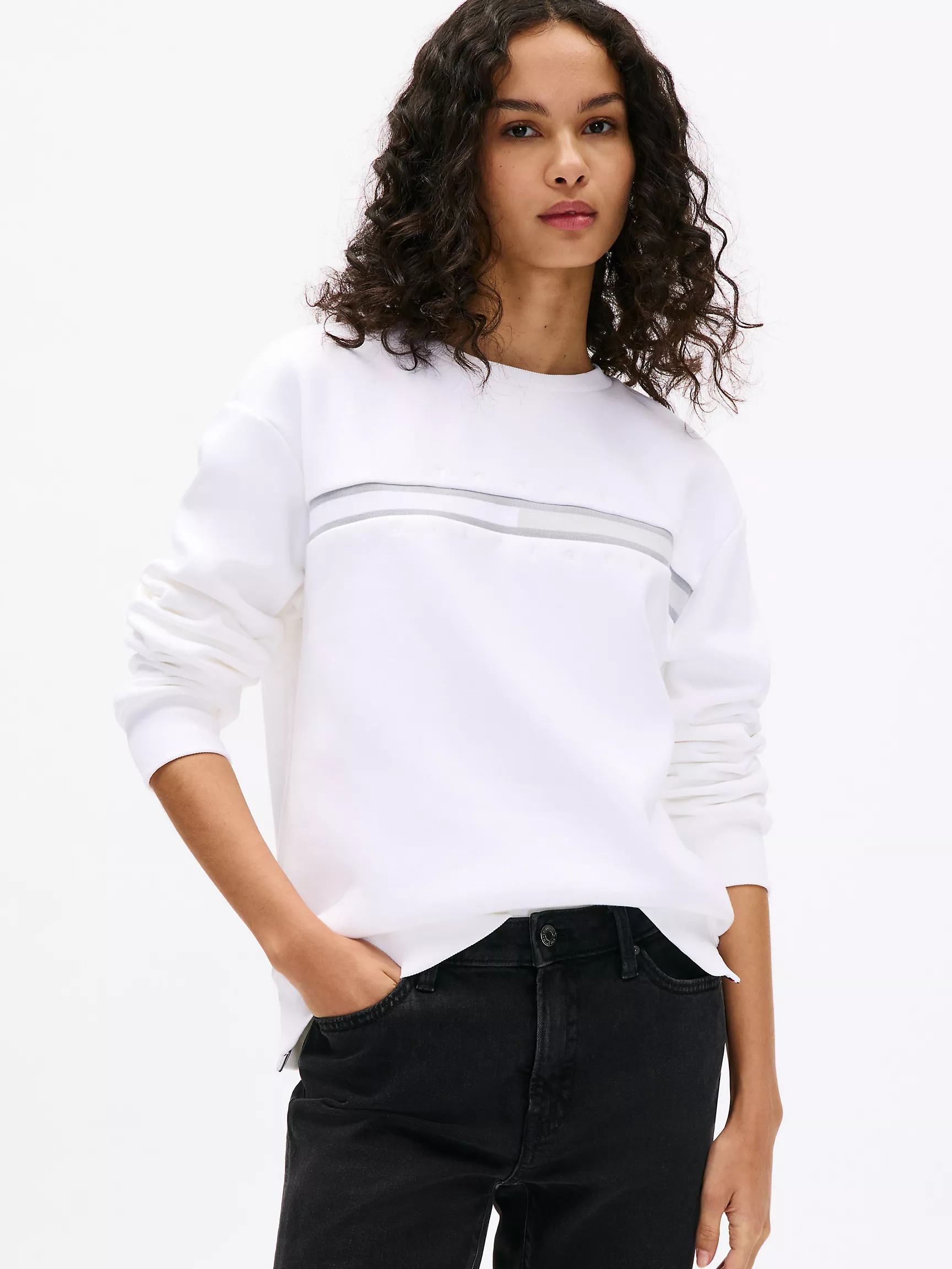 Женская толстовка Tommy Hilfiger, Свитшот с круглым вырезом и логотипом флага