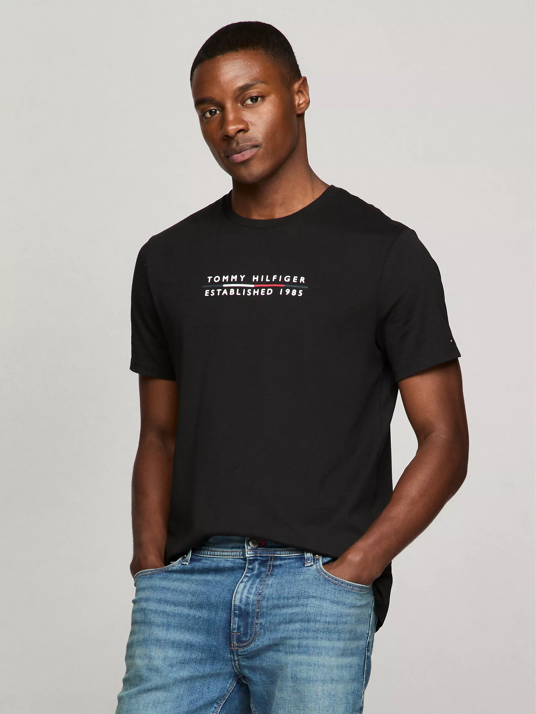 Мужская футболка Tommy Hilfiger, Футболка с вышитым логотипом Hilfiger