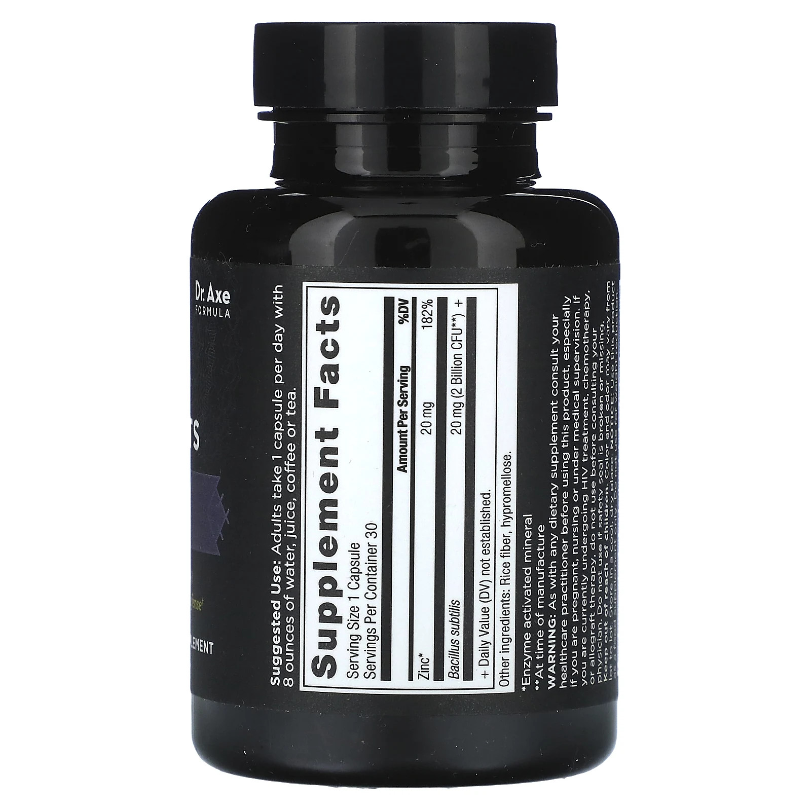 Ancient Nutrition, Цинк + пробиотики`` 30 капсул