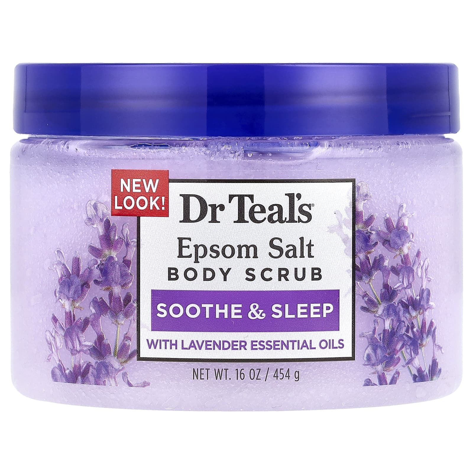 Dr. Teal's, скраб для тела с английской солью, лаванда, 454 г (16 унций)