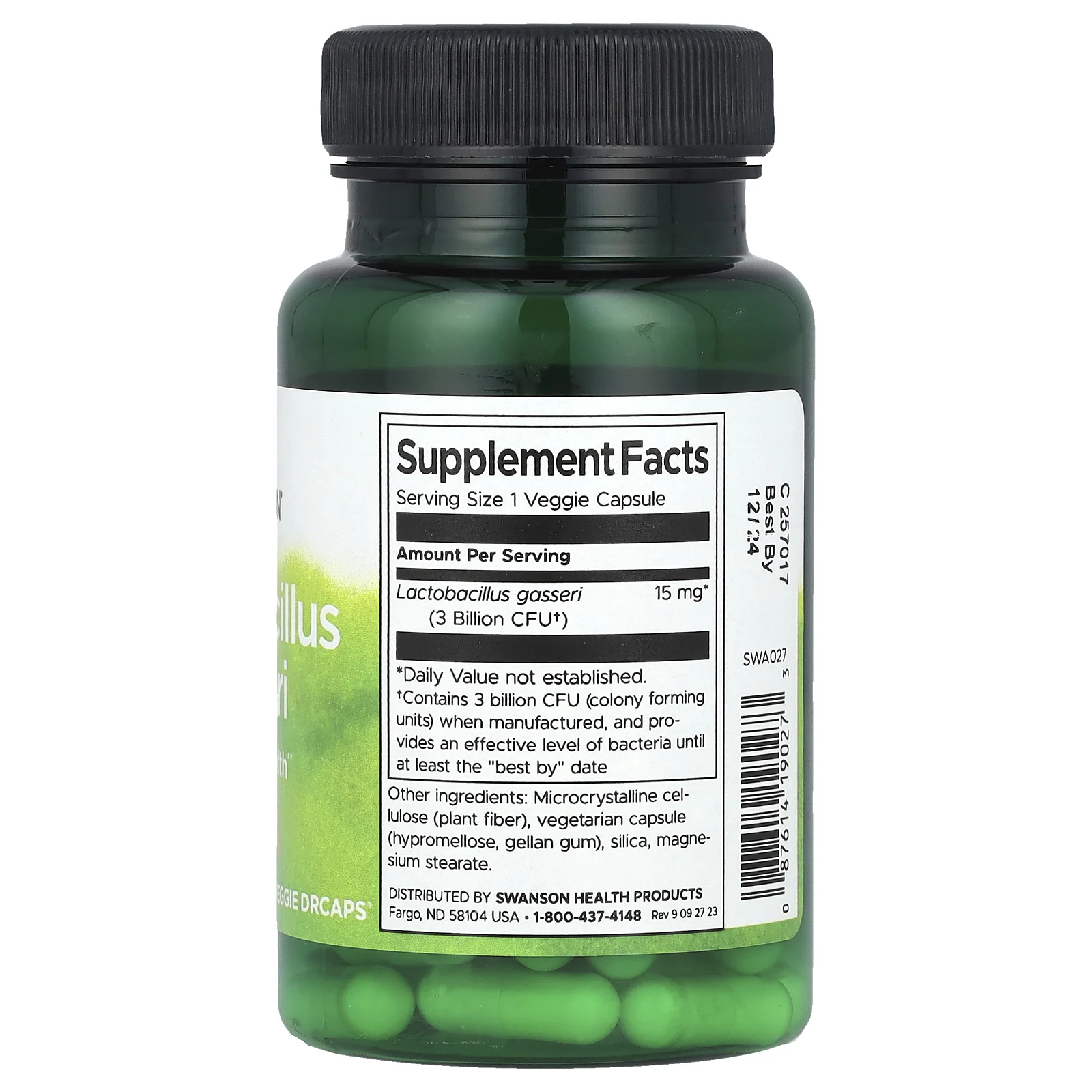 Swanson, Lactobacillus Gasseri, 3 млрд КОЕ, 60 растительных капсул для эмбо