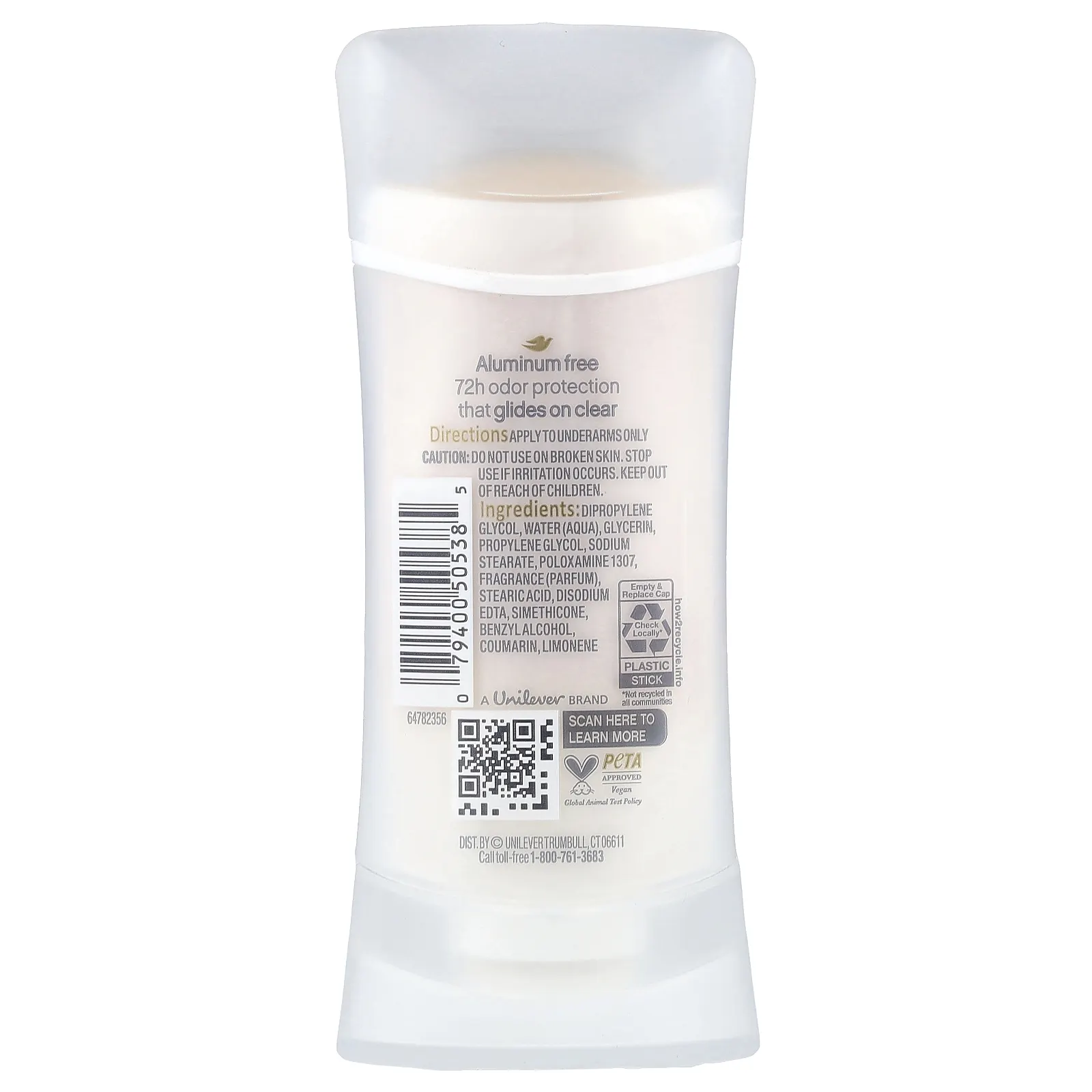 Dove, дезодорант без алюминия, овсяное молоко и ваниль, 74 г (2,6 унции)