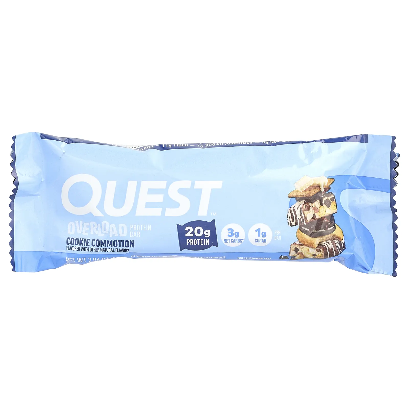 Quest Nutrition, Протеиновый батончик Overload, Cookie Commotion, 12 батончиков, 58 г (2,04 унции)