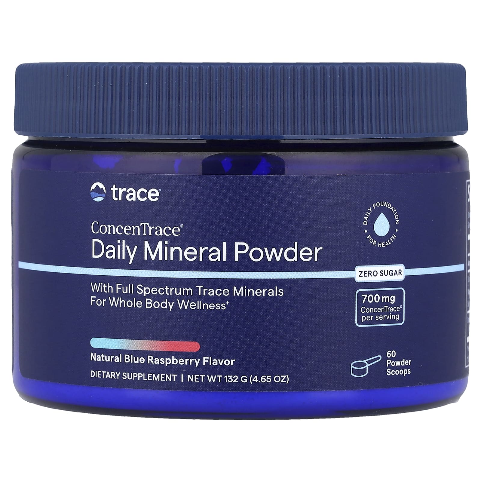 Trace, ConcenTrace® Daily Mineral Powder, голубая малина, 132 г (4,65 унции)