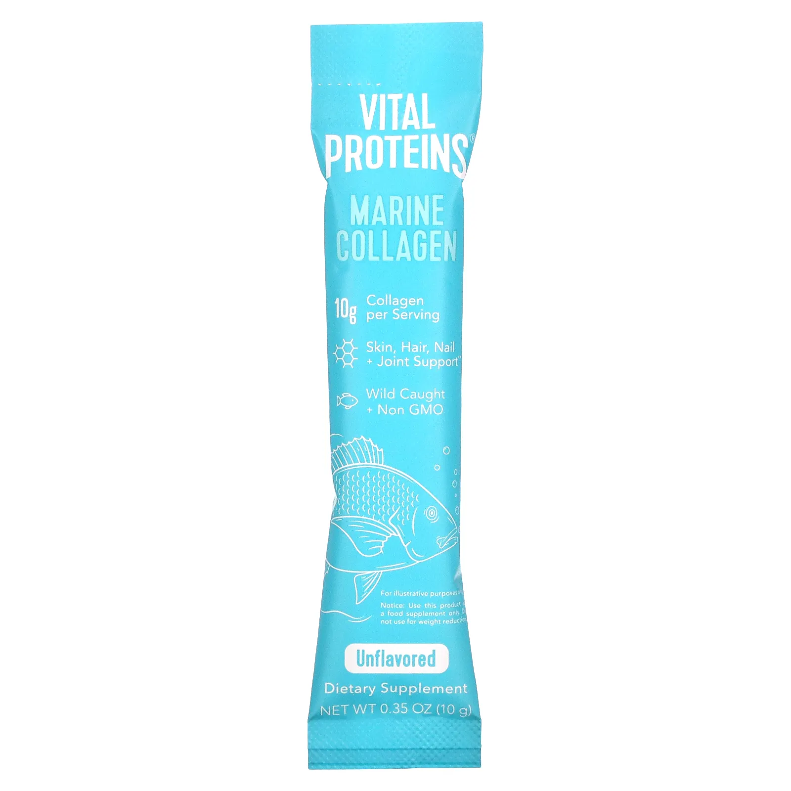 Vital Proteins, Морской коллаген, без вкусовых добавок, 20 пакетиков, 10 г (0,35 унции) в каждом