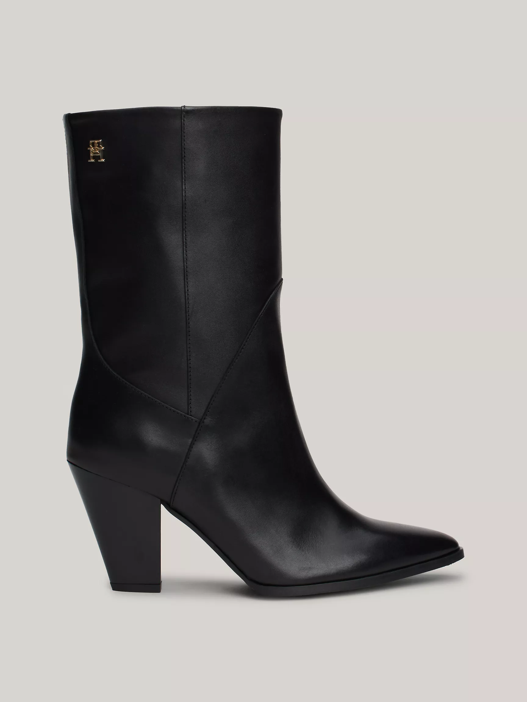 Женские ботинки Tommy Hilfiger, Кожаные ковбойские сапоги на каблуке