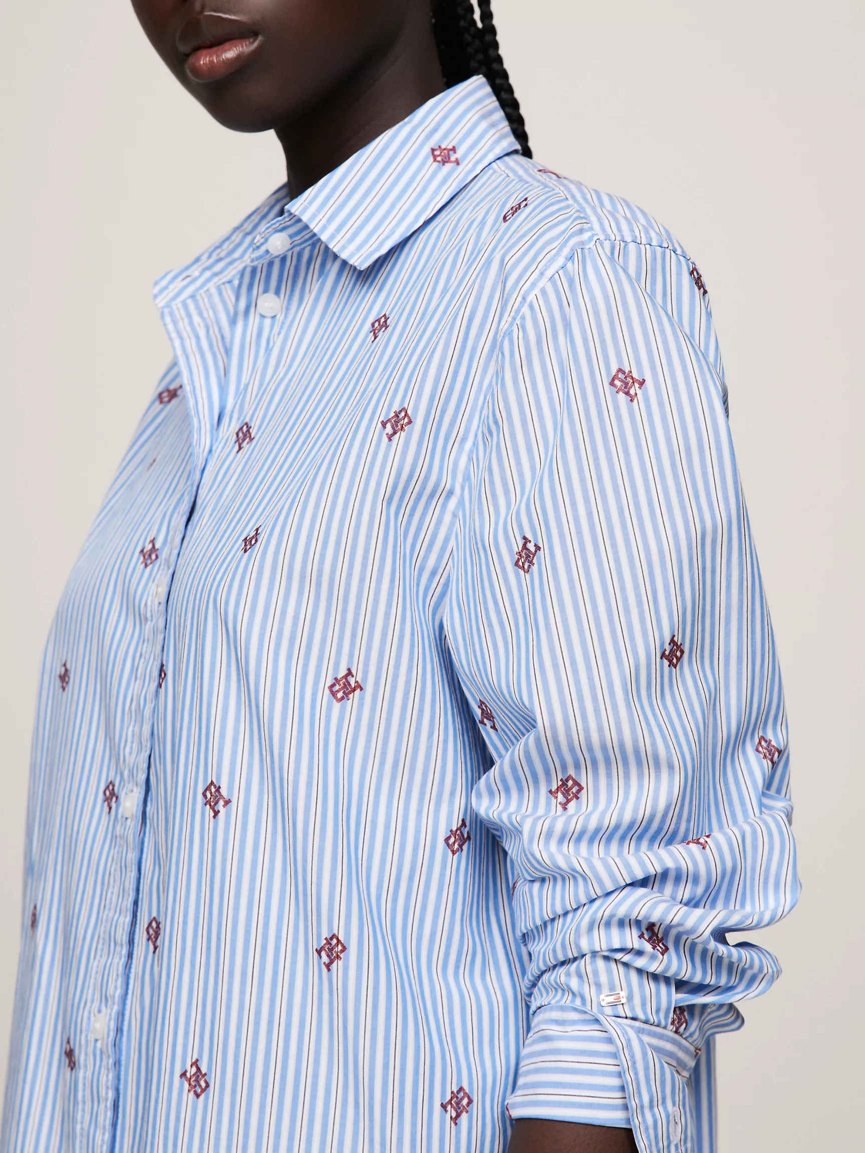 Женское платье Tommy Hilfiger, Миди платье-рубашка с монограммным узором Fil Coupe