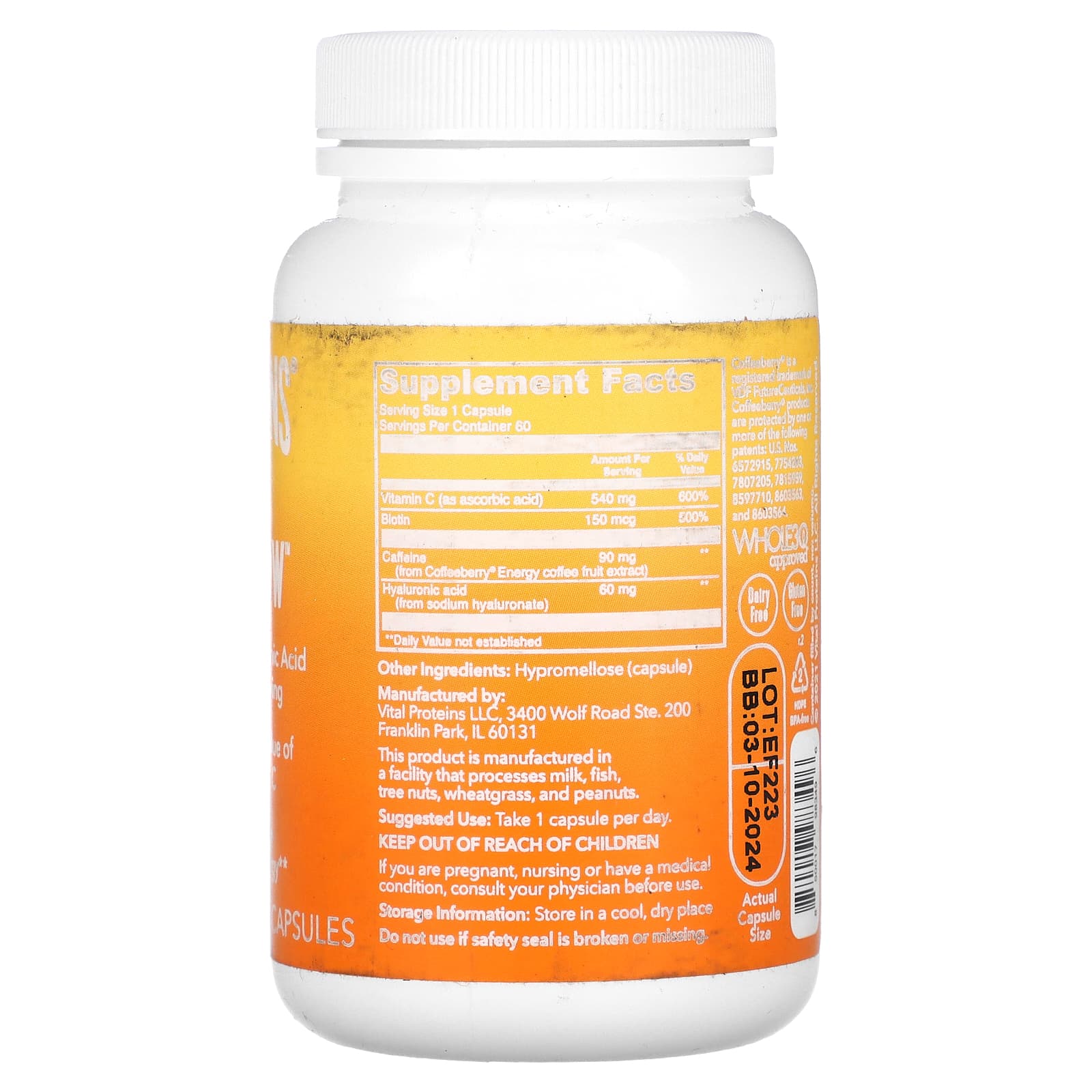 Vital Proteins, Morning Get Up & Glow, 60 капсул