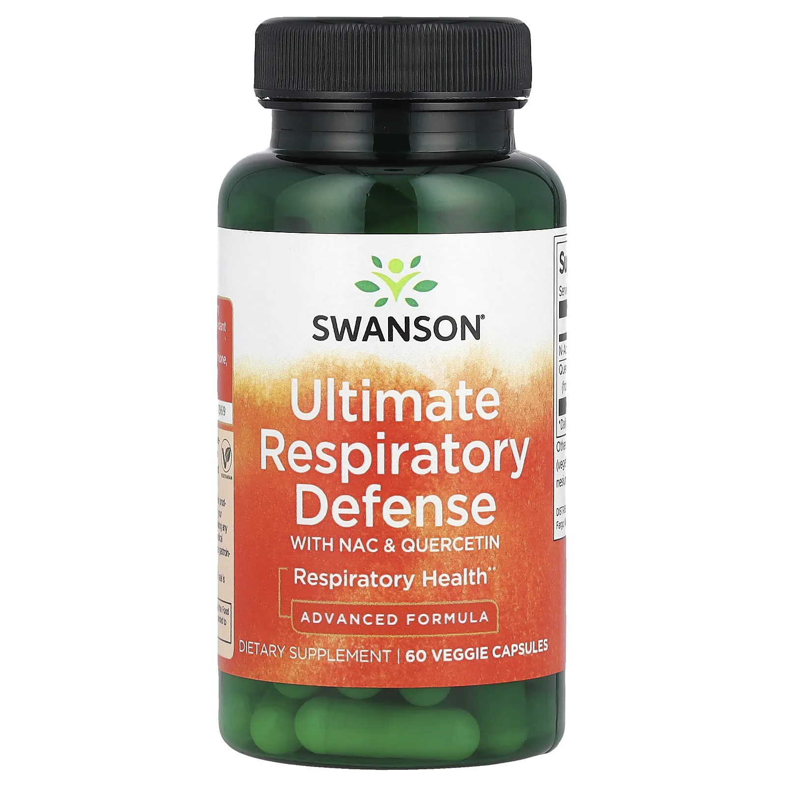 Swanson, Максимальная защита дыхательных путей с NAC и кверцетином, 60 растительных капсул
