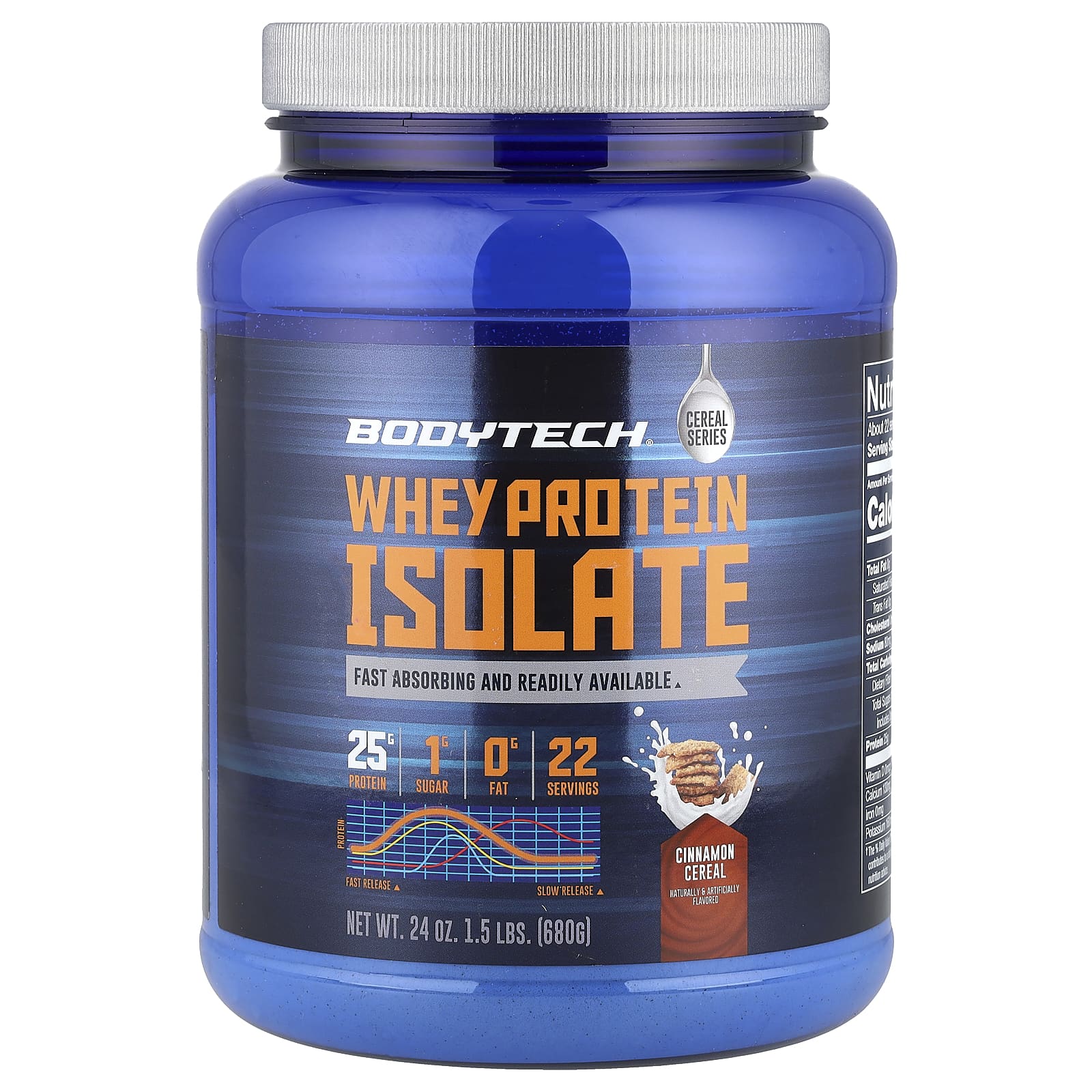 BodyTech, Изолят сывороточного протеина, хлопья с корицей, 680 г (1,5 фунта)