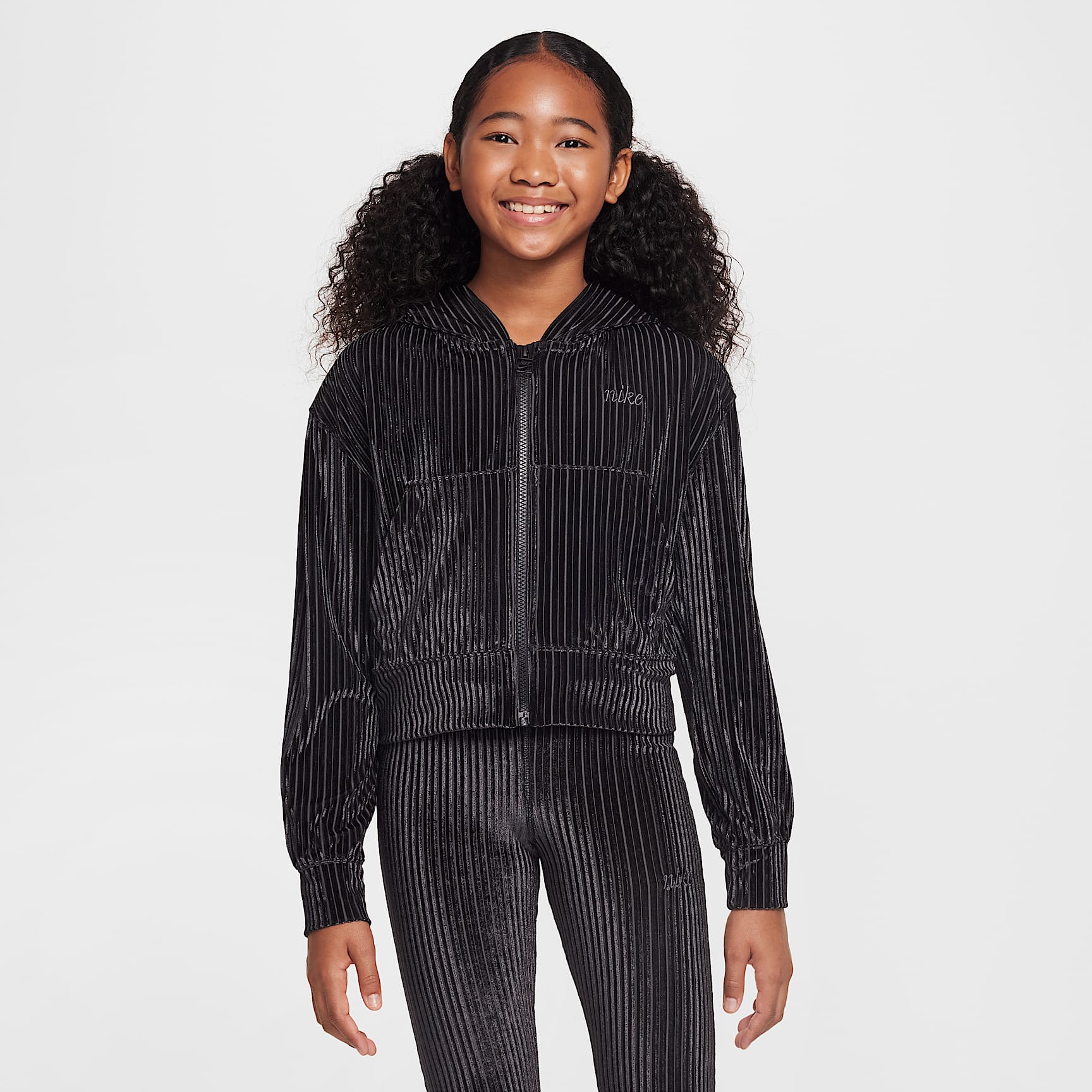 Nike Sportswear Big Kids' (Girls') Full-Zip Ribbed Hoodie