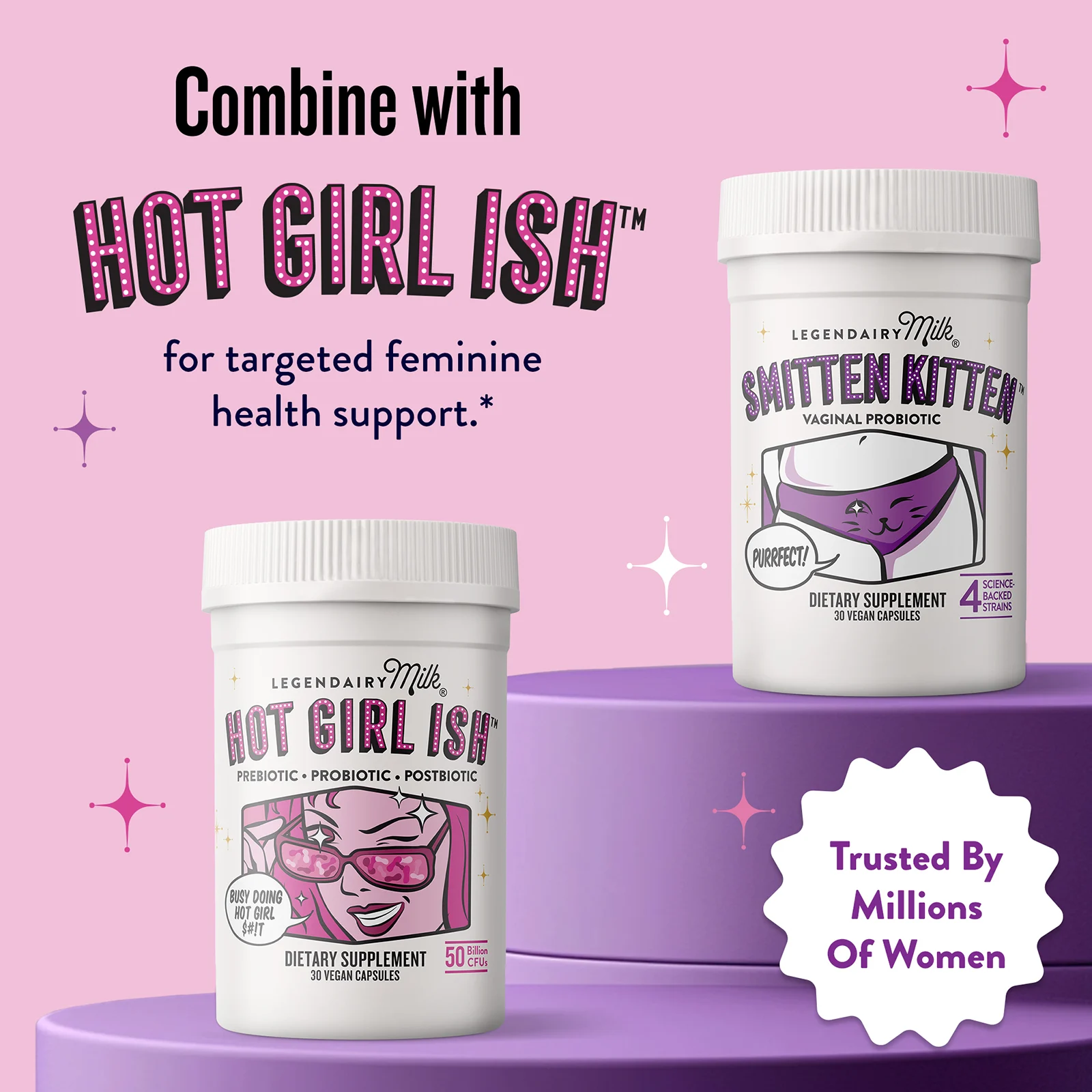 Legendairy Milk, Вагинальный пробиотик Smitten Kitten ™, 30 веганских капсул