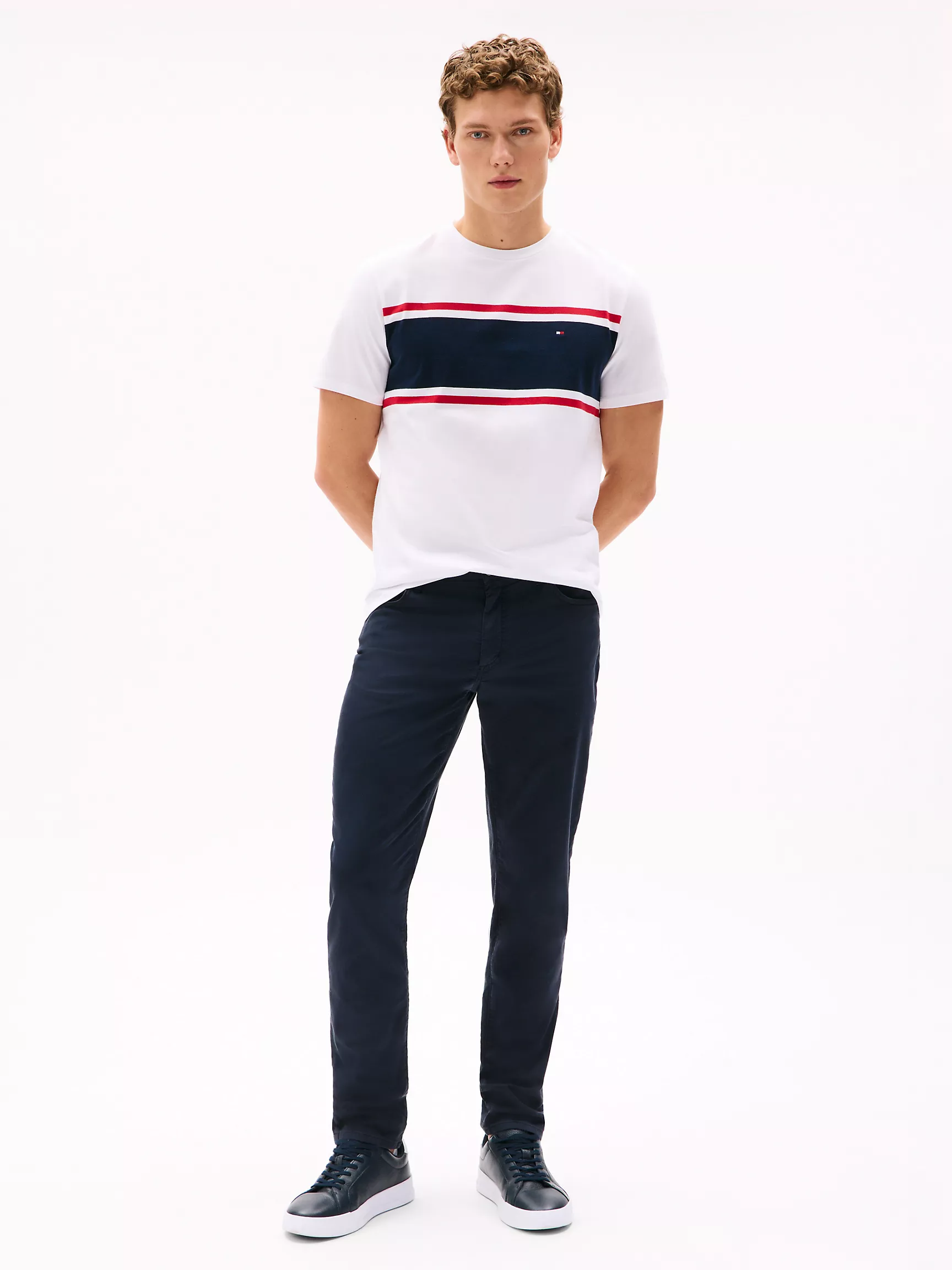 Мужская футболка Tommy Hilfiger, Футболка с полосатым блоковым узором