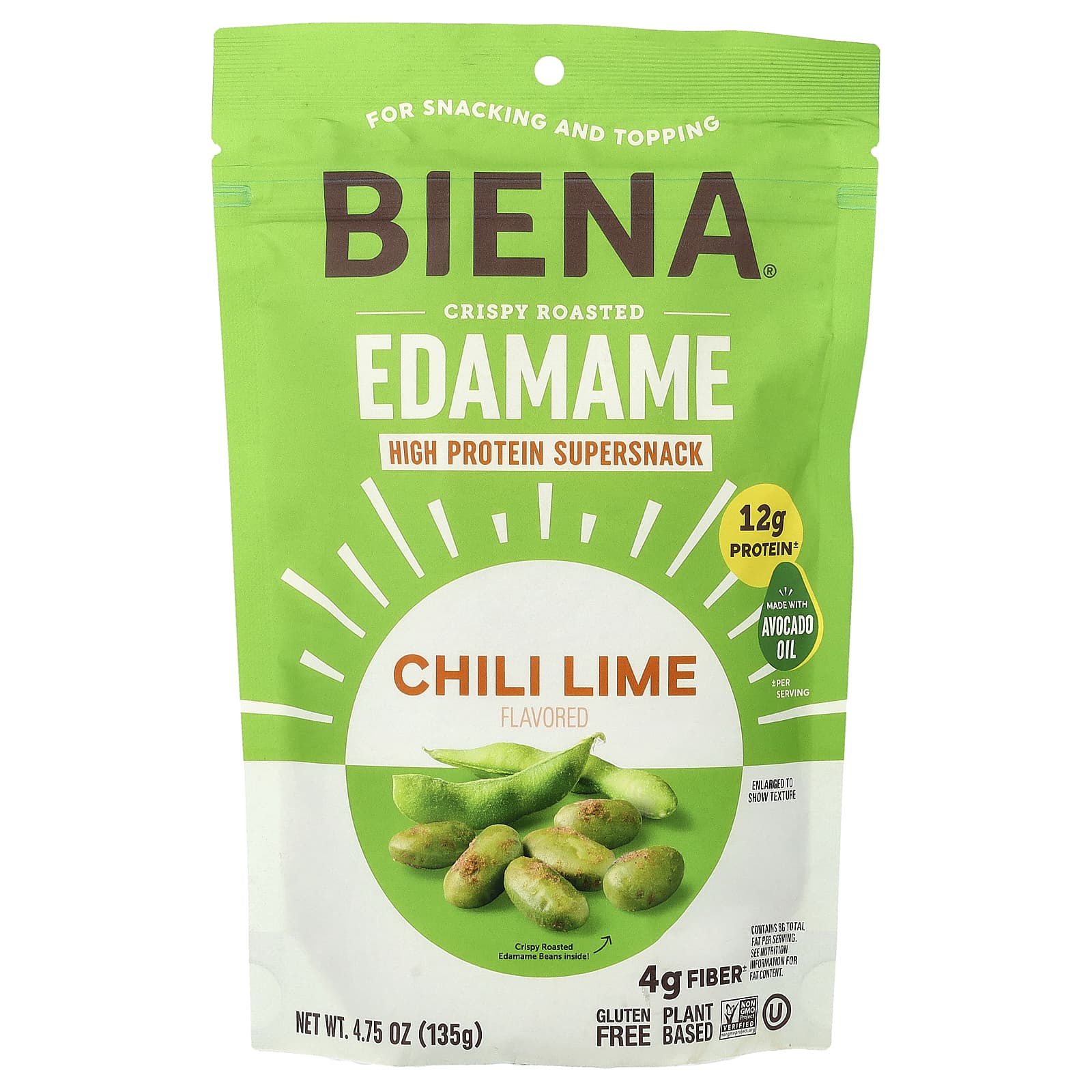BIENA, Crispy Roasted Edamame, Chili Lime, 4.75 oz (135 g)