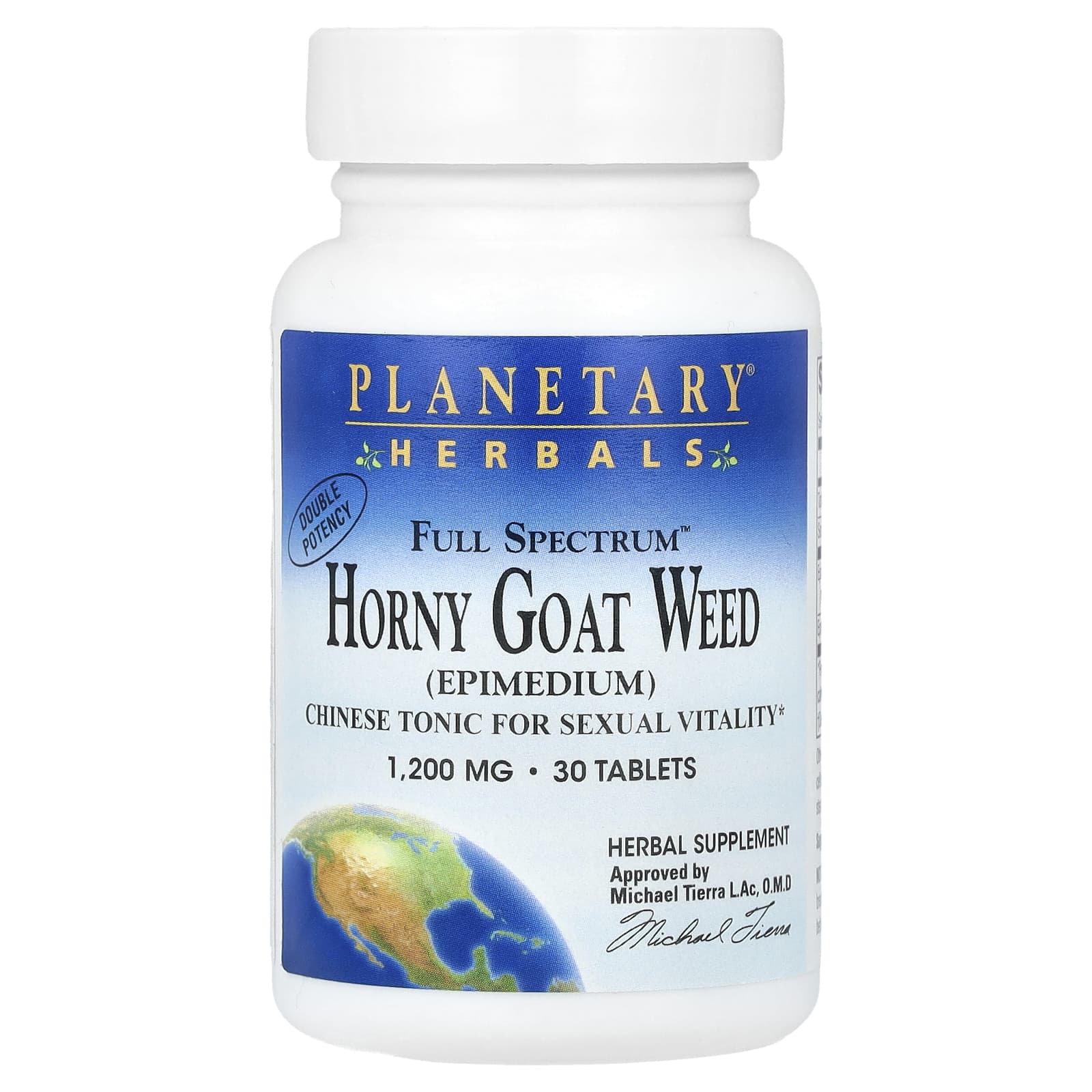 Planetary Herbals, Full Spectrum ™ Horny Goat Weed, 1200 мг, 30 таблеток
