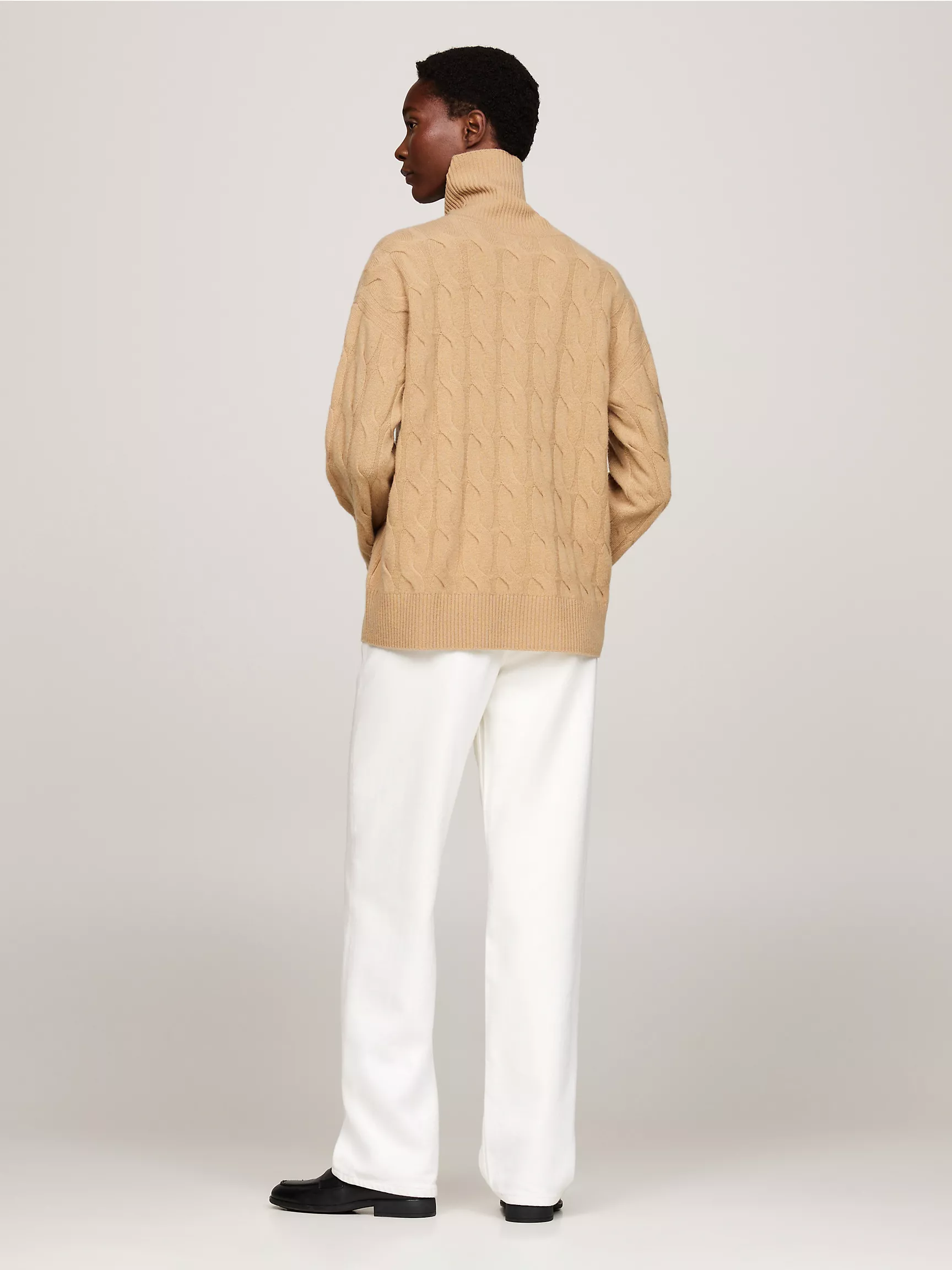 Женский свитер Tommy Hilfiger, Свободный шерстяной свитер с высоким воротником