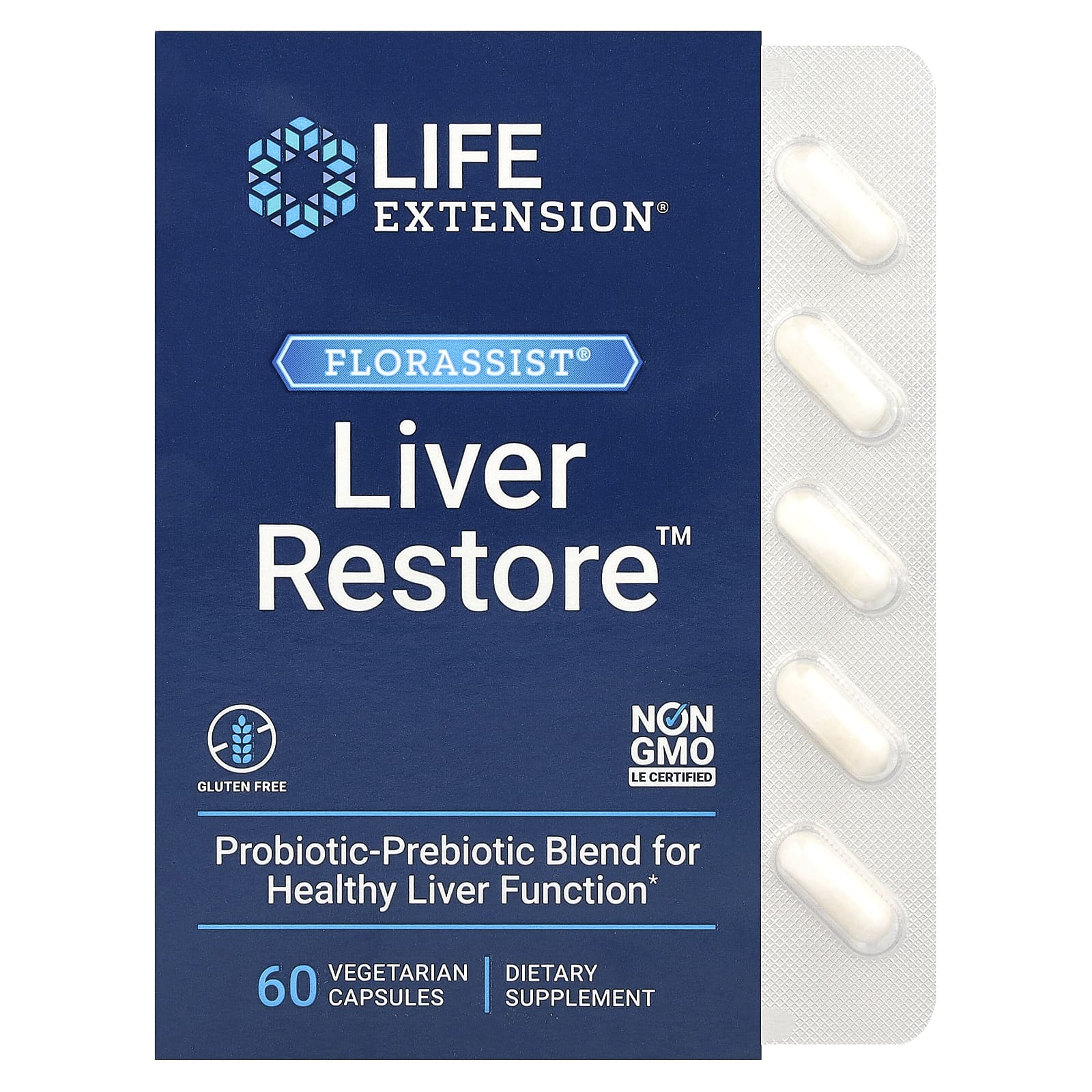 Life Extension, FLORASSIST Liver Restore, добавка для здоровья печени, 60 вегетарианских капсул