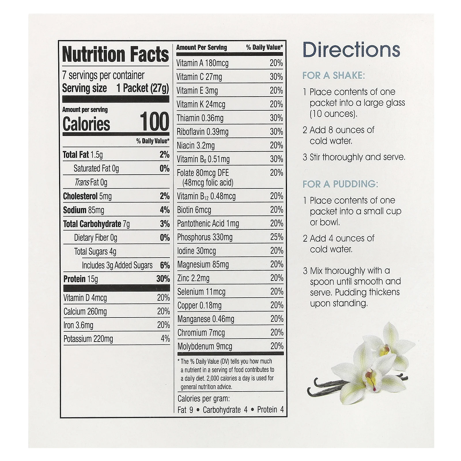 WonderSlim, коктейль, ванильный крем, 7 пакетиков по 27 г