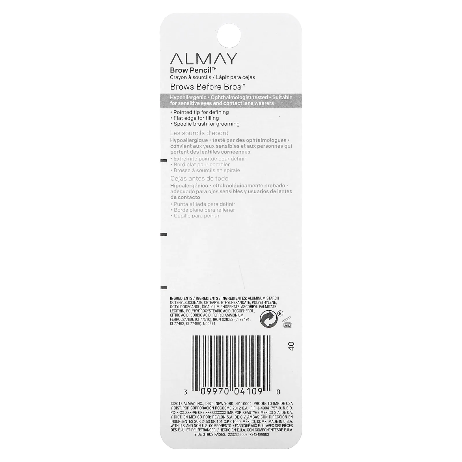 Almay, карандаш для бровей, 803 универсальный коричневый, 0,2 г (0,01 унции)