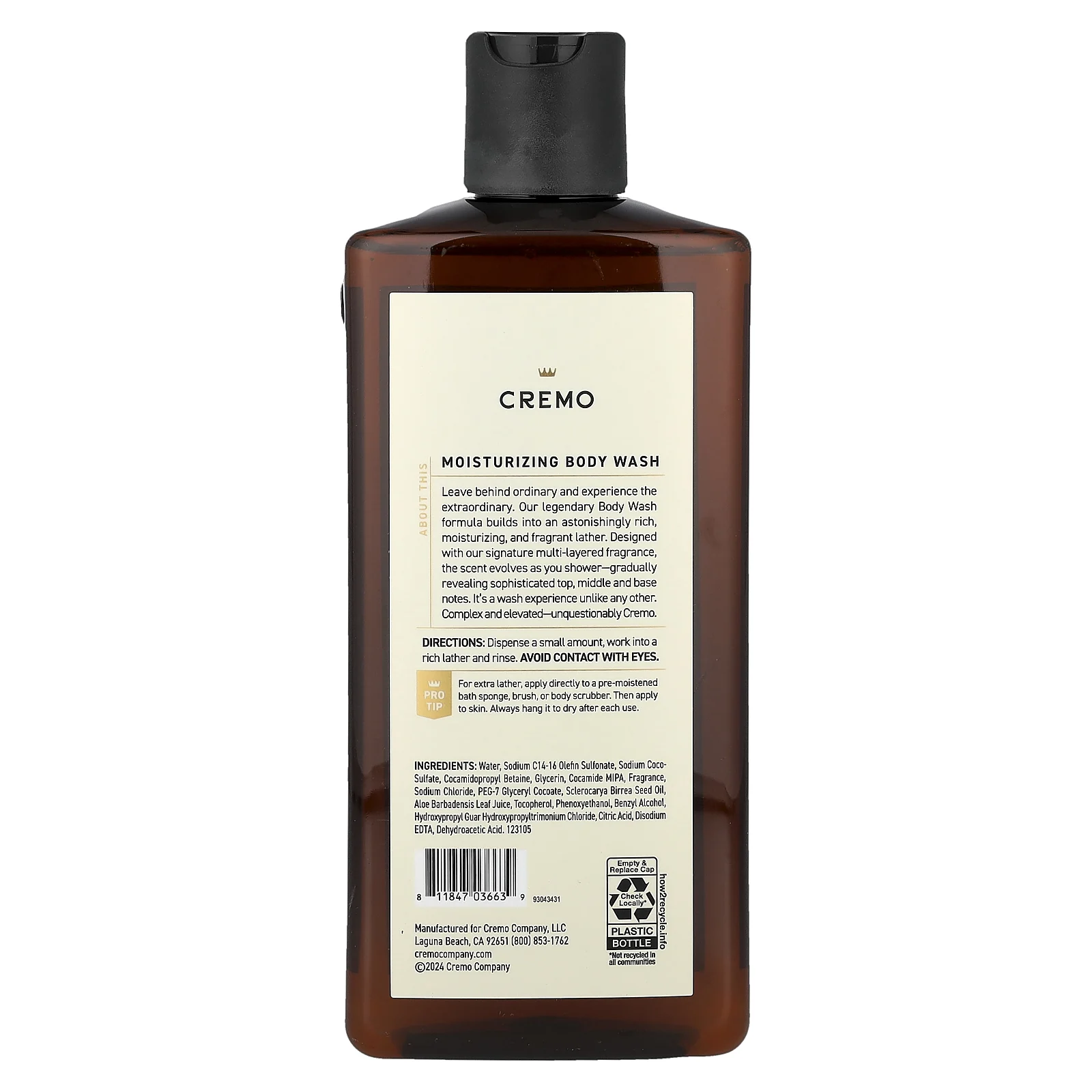 Cremo, Гель для душа, итальянский бергамот, 473 мл (16 жидк. Унций)