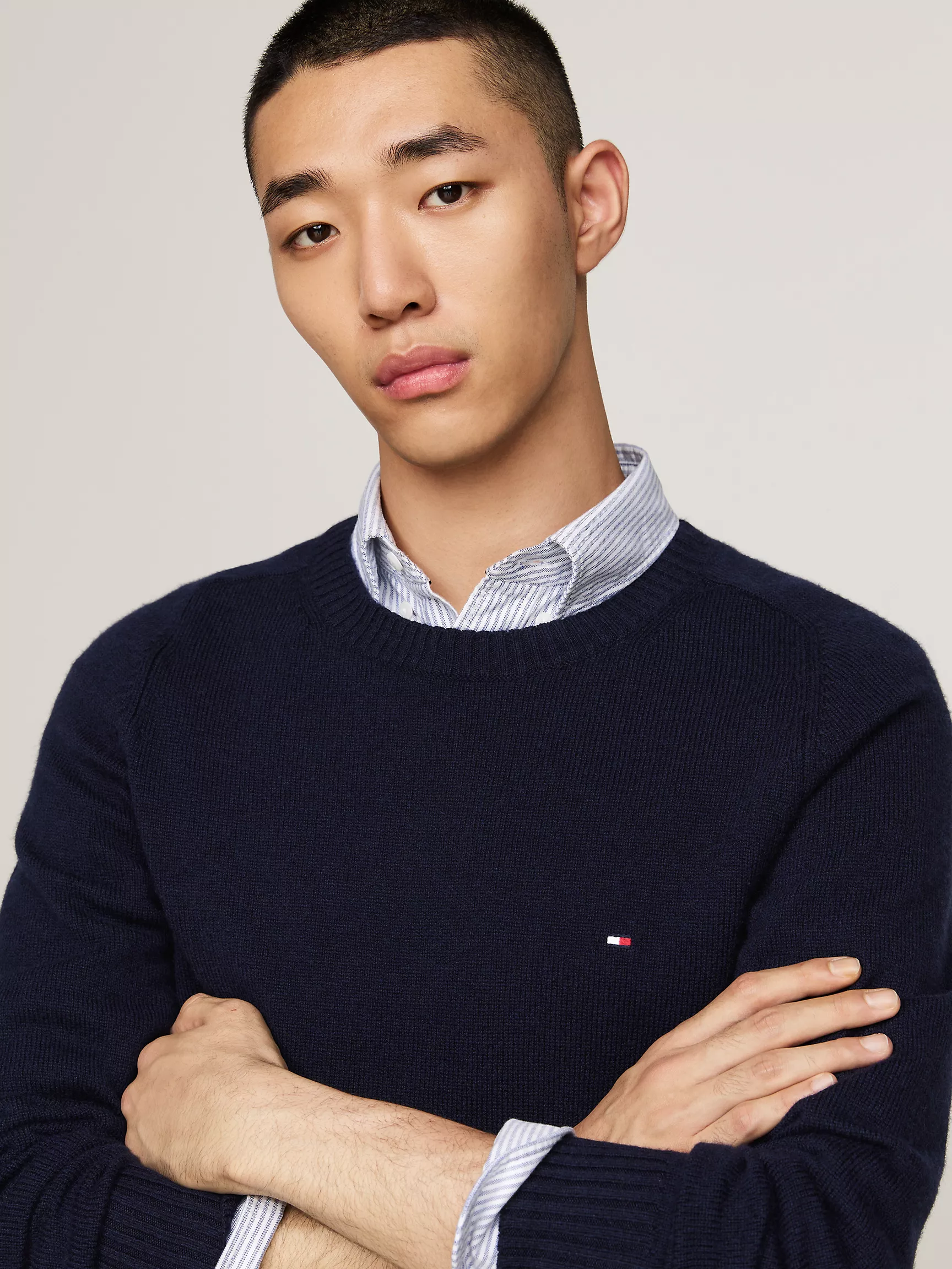 Мужской свитер Tommy Hilfiger, Шерстяной свитер с круглым вырезом