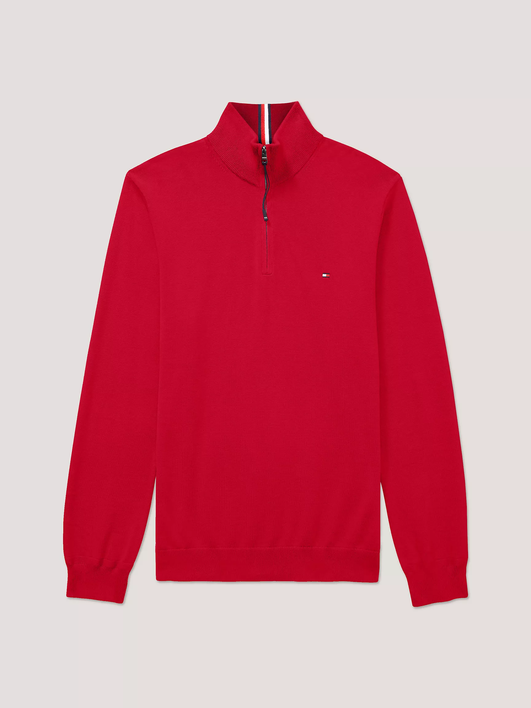 Мужской свитер Tommy Hilfiger, Однотонный свитшот на молнии с высоким воротником