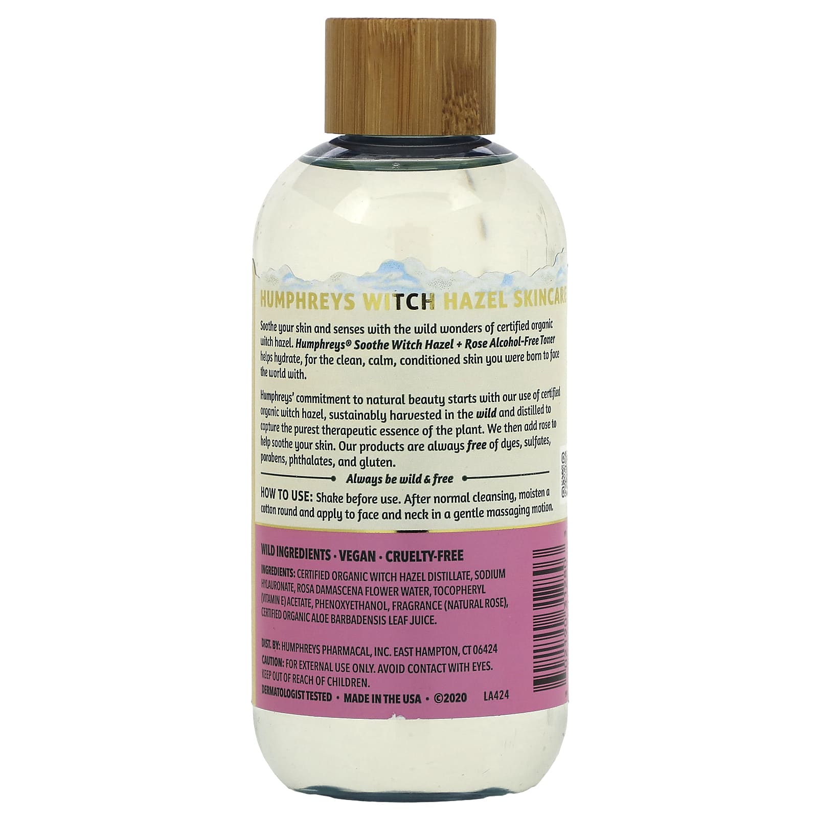 Humphreys, Witch Hazel, тоник без спирта с розой, успокаивающий, 236 мл (8 жидк. Унций)