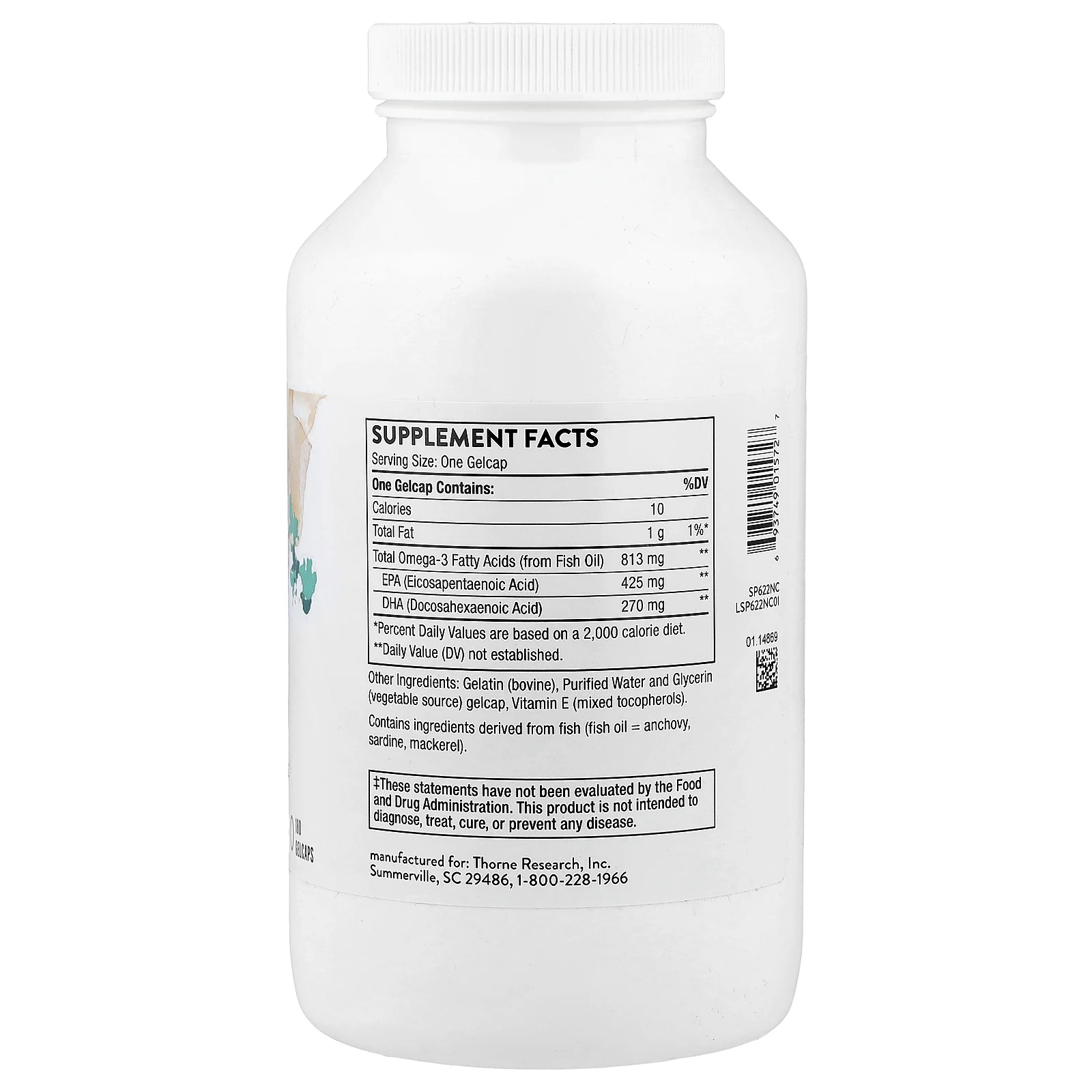 Thorne, Super EPA, супер-ЭПК, 180 желатиновых капсул