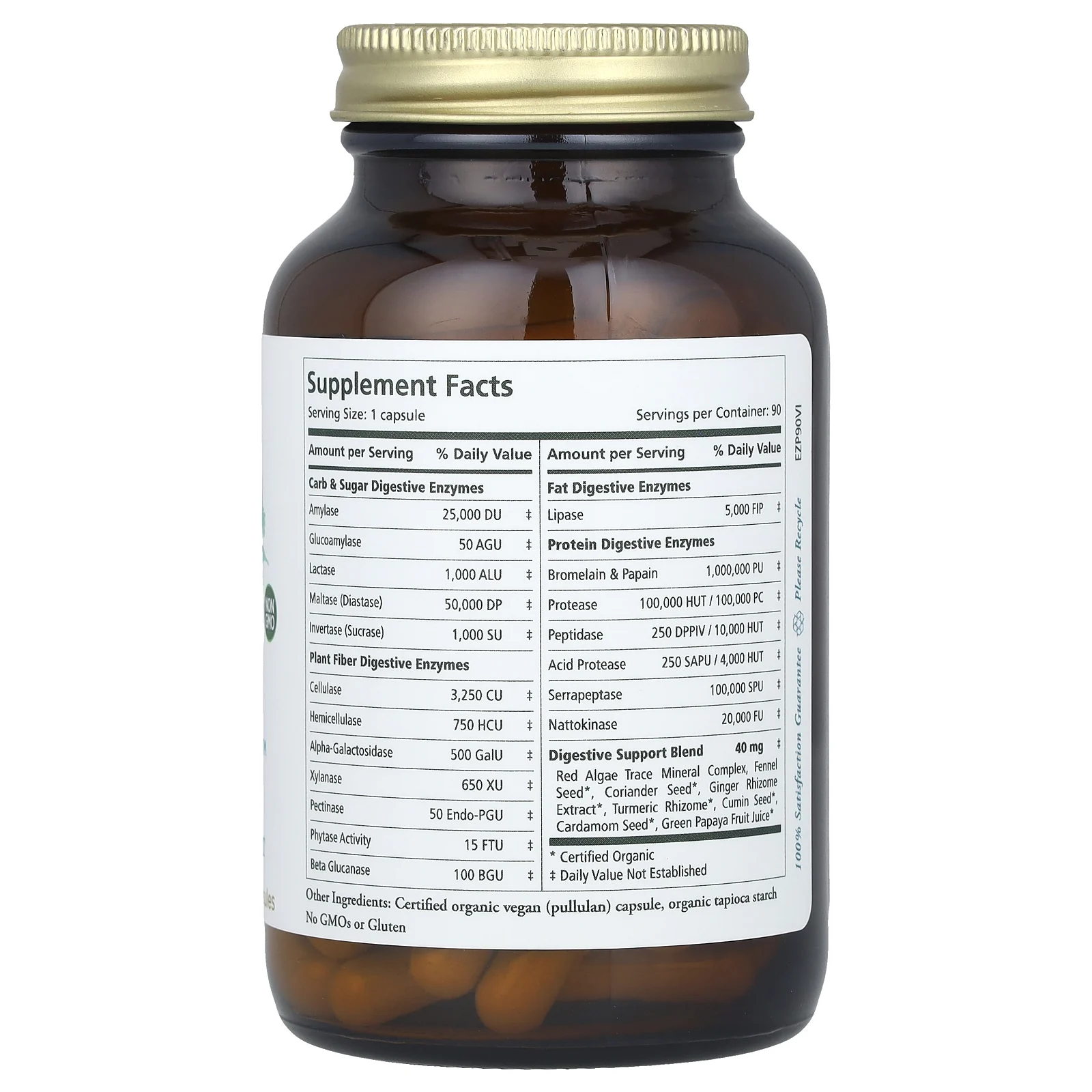 Pure Synergy, Enzyme Power, пищеварительная поддержка полного спектра, 90 капсул