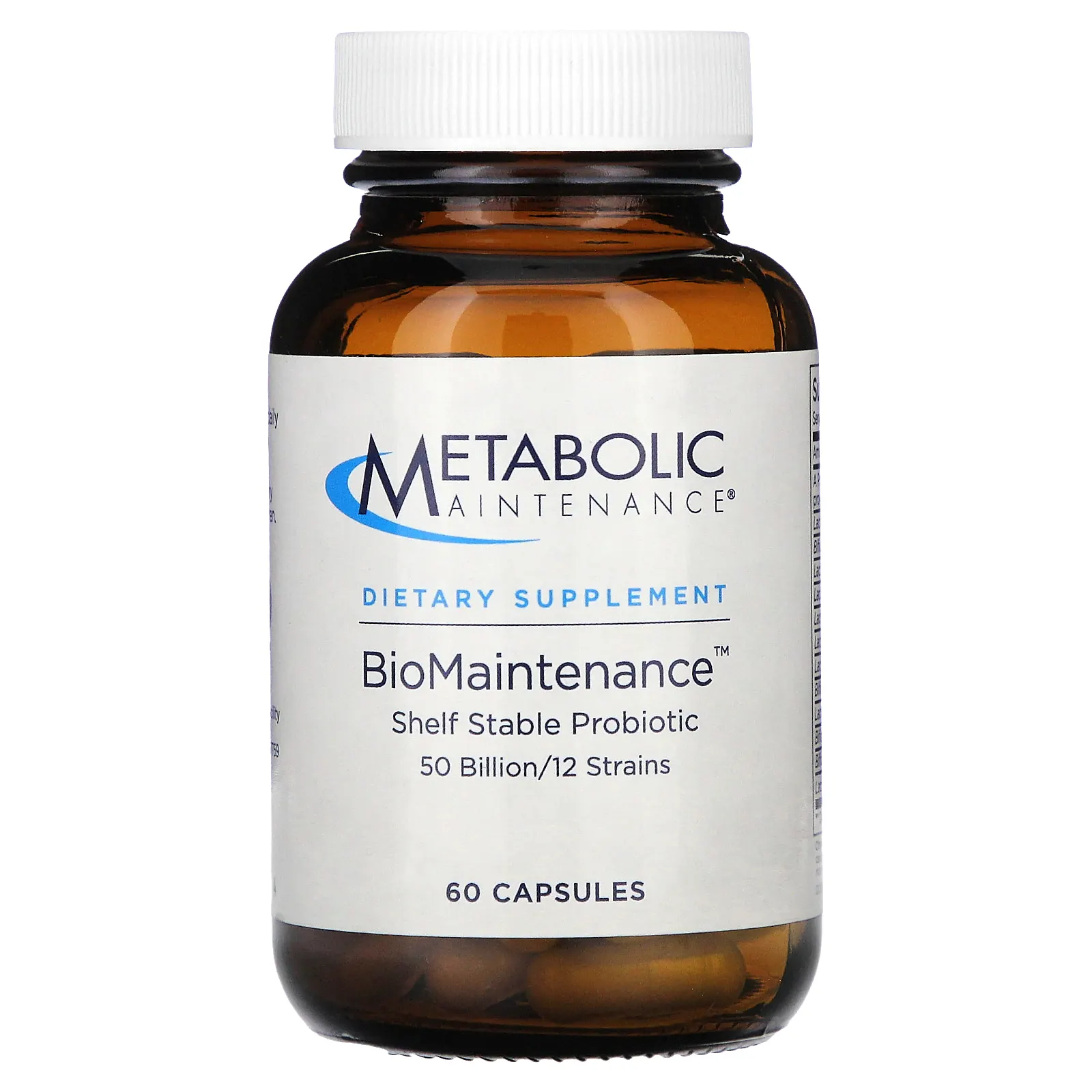Metabolic Maintenance, BioMaintenance, пробиотик длительного хранения, 60 капсул